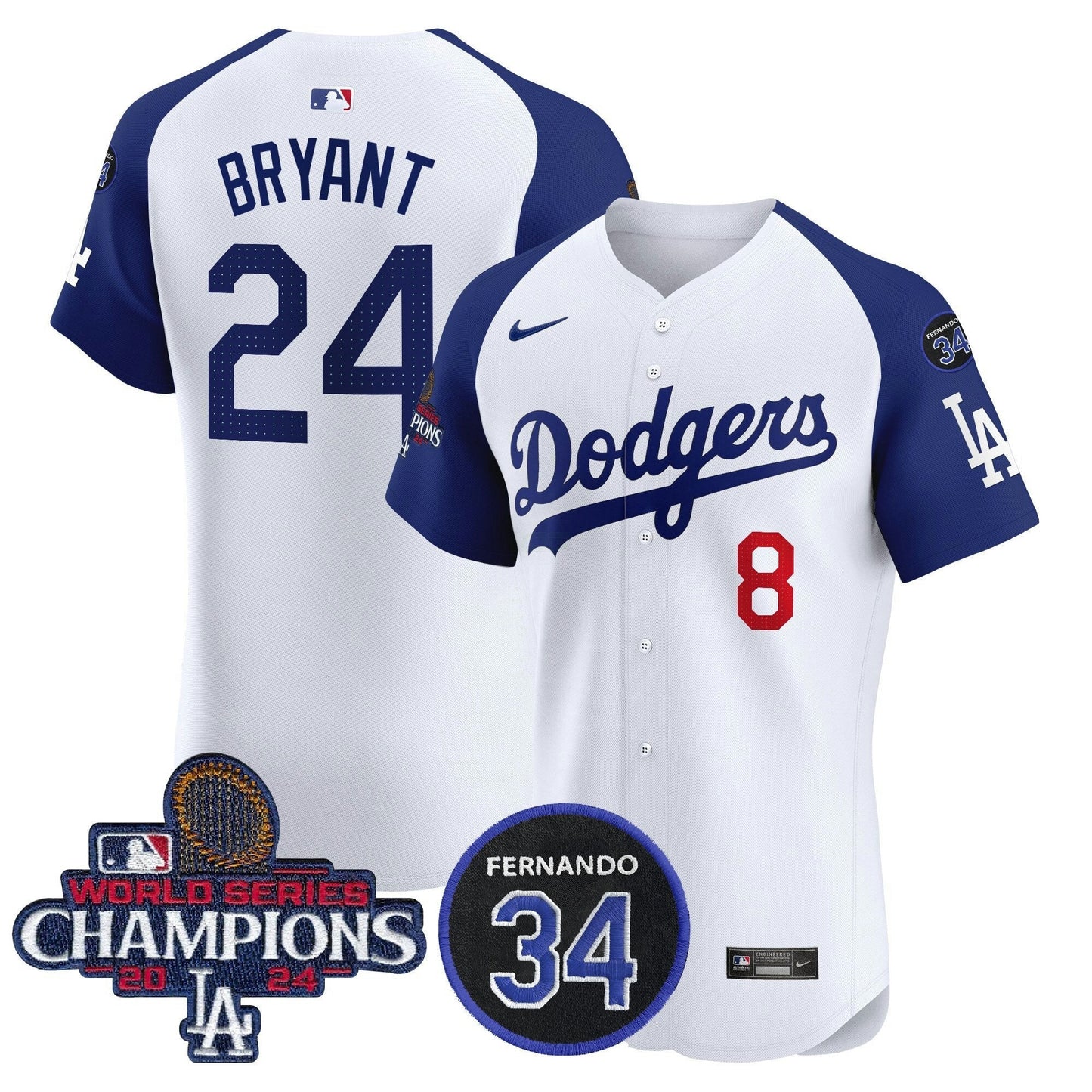 Camisa MLB Men’s 2024 World Series Champions Patch Vapor Premier Elite Jersey V2