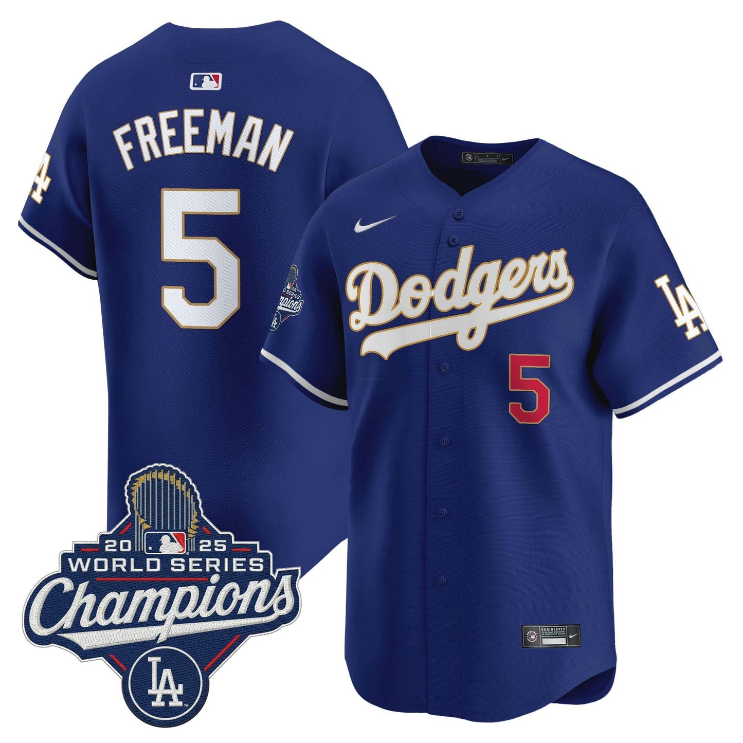 Camisa MLB Men’s 2025 World Series Champions Patch Dourada Trim Vapor Premier Limited Jersey