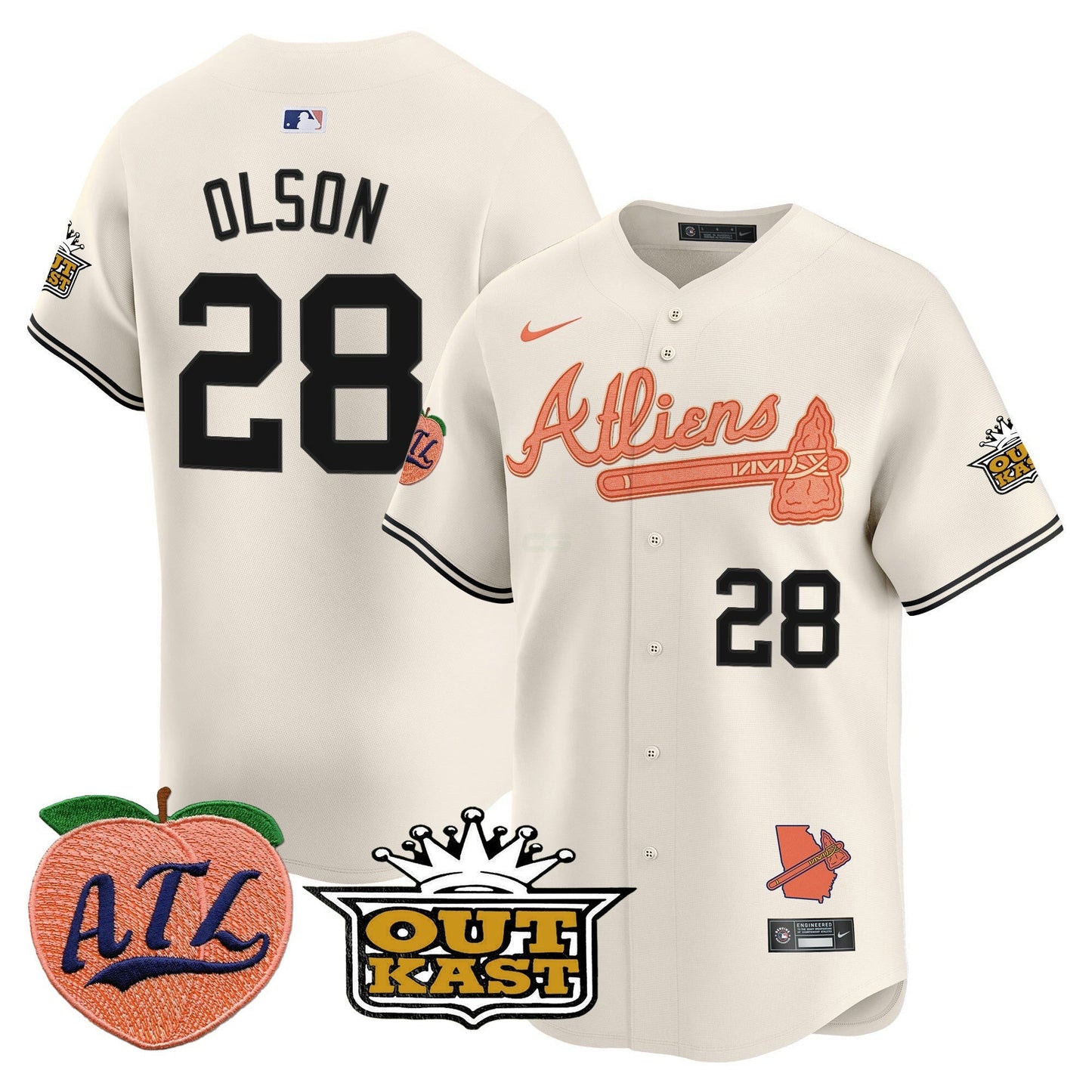 Camisa MLB Men’s Atlanta Atliens & Peach Vapor Premier Limited Jersey