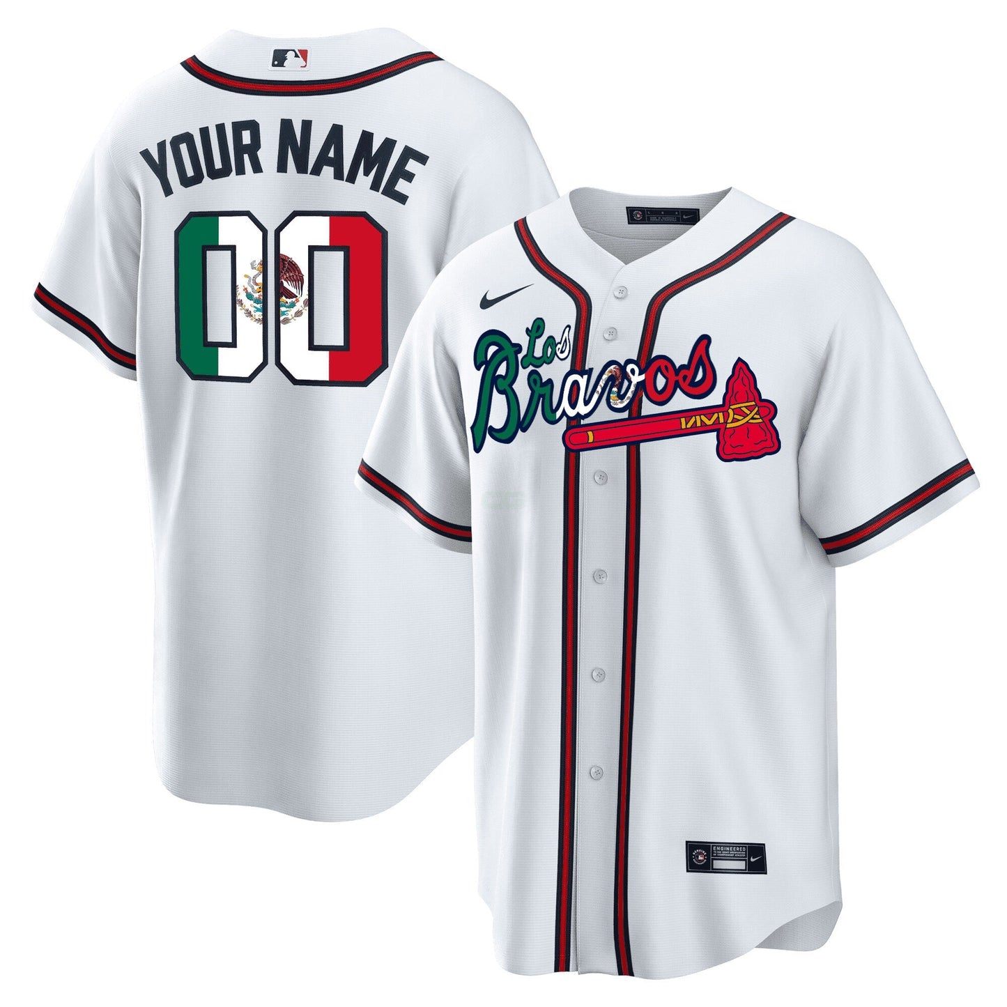 Camisa MLB Men’s Atlanta Los Bravos Special Mexico Edition Jersey - Personalizada