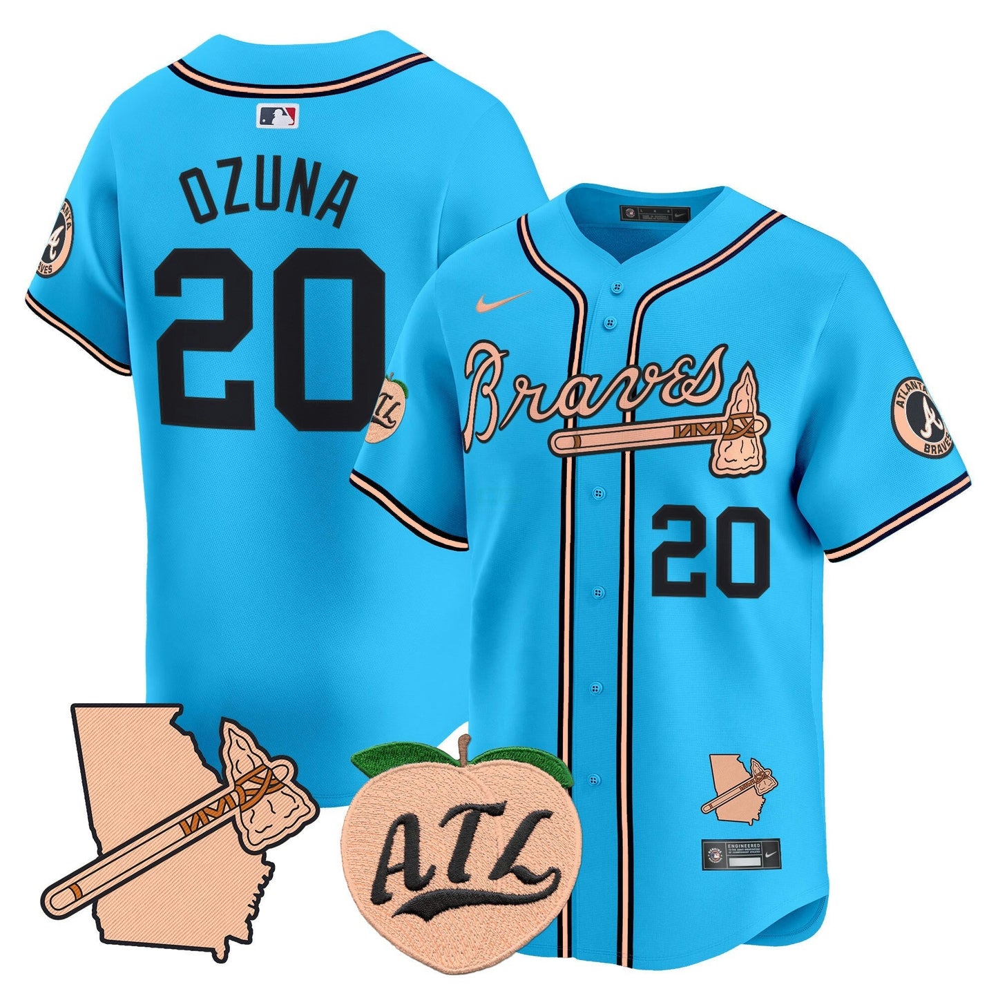 Camisa MLB Men’s Atlanta Peach Vapor Premier Limited Jersey