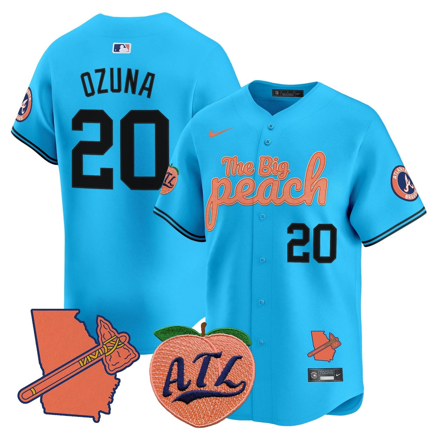 Camisa MLB Men’s Atlanta The Big Peach Vapor Premier Limited Jersey