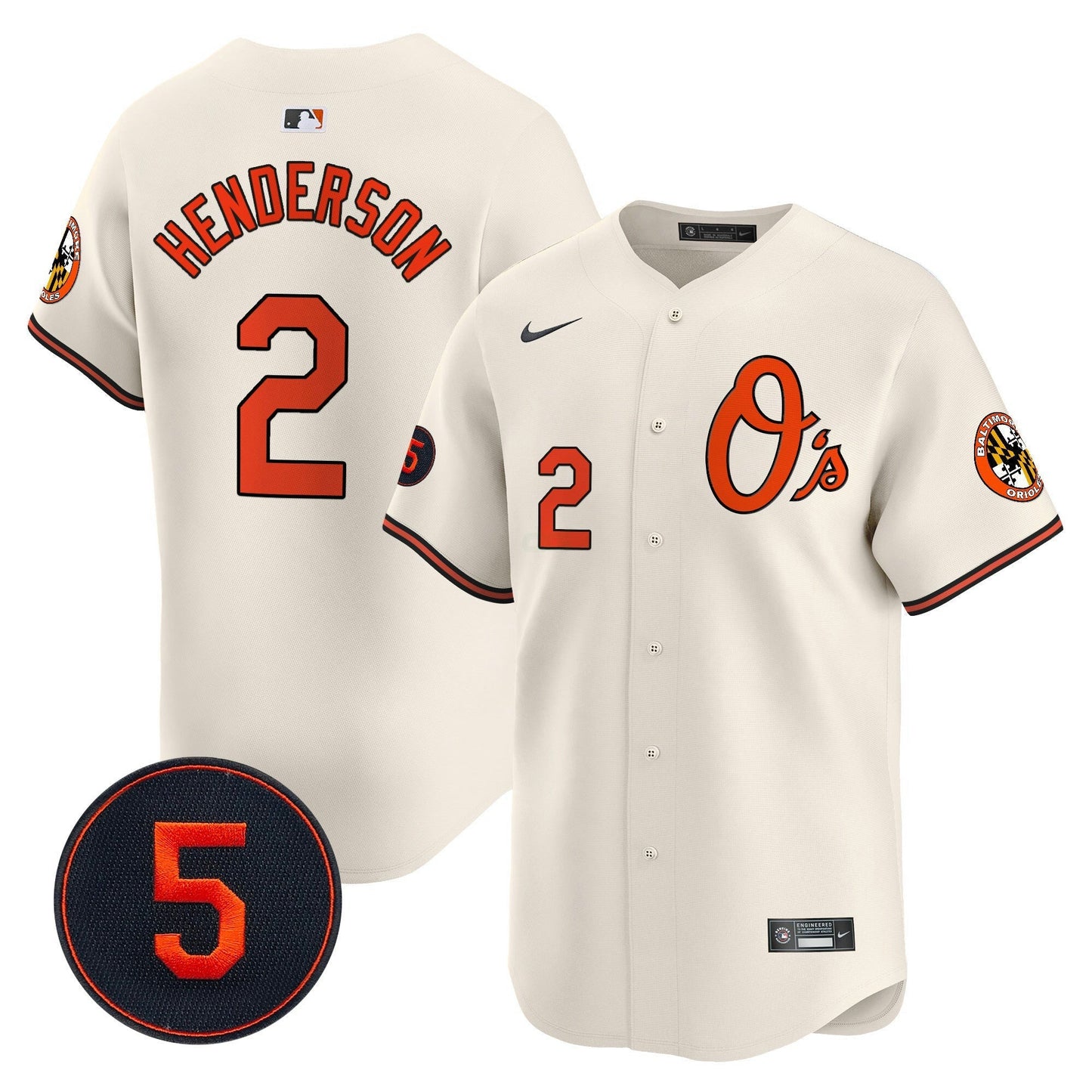 Camisa MLB Men’s Baltimore Robinson Patch Vapor Premier Limited Jersey V4