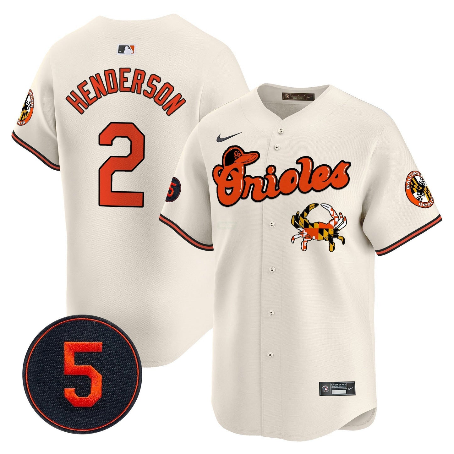 Camisa MLB Men’s Baltimore Robinson Patch Vapor Premier Limited Jersey V6