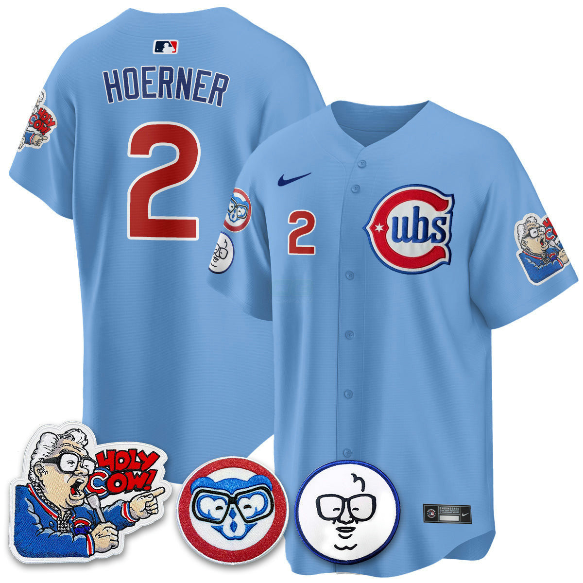 Camisa MLB Men’s Chicago Harry Caray Holy Cow Patch Premier Limited Jersey