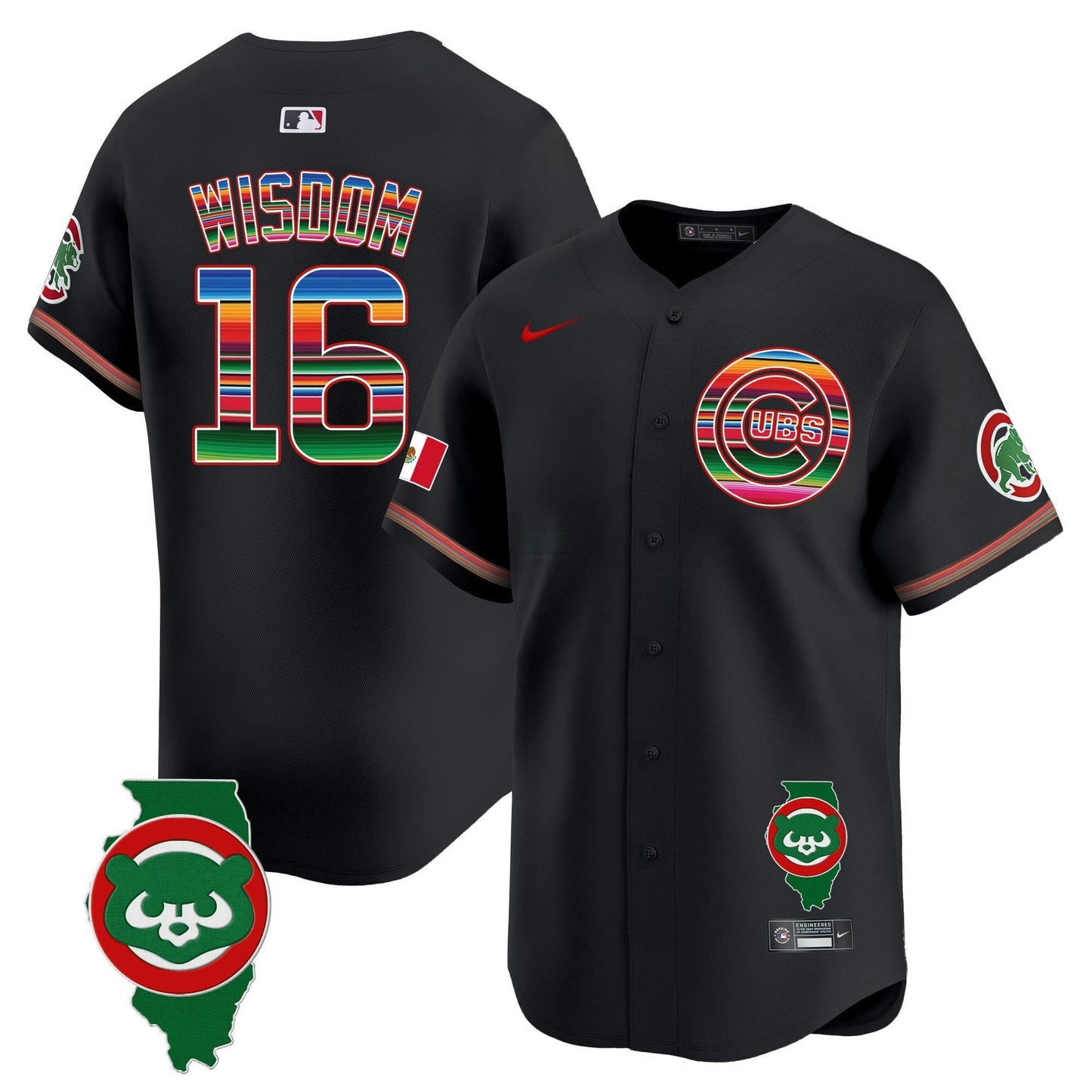 Camisa MLB Men’s Chicago Mexico Illinois Patch Vapor Premier Limited Jersey