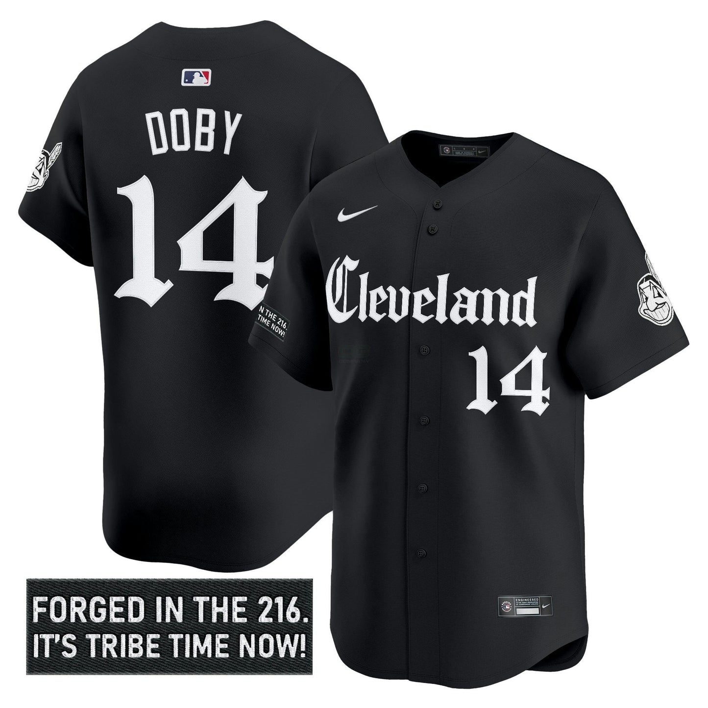 Camisa MLB Men’s Cleveland Indians ‘Gothic Iron Edition’ Vapor Premier Limited Jersey