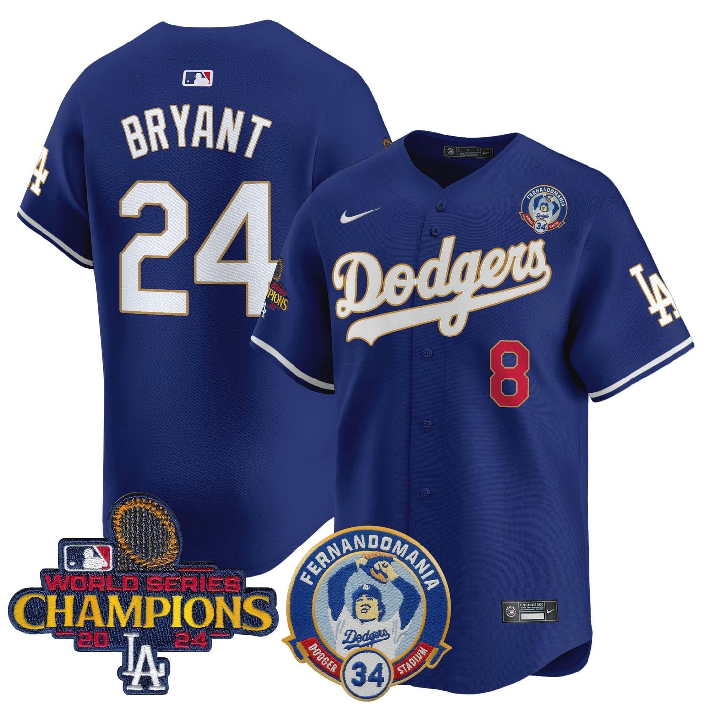 Camisa MLB Men’s Fernando & 2024 World Series Champions Patch Vapor Premier Limited Jersey