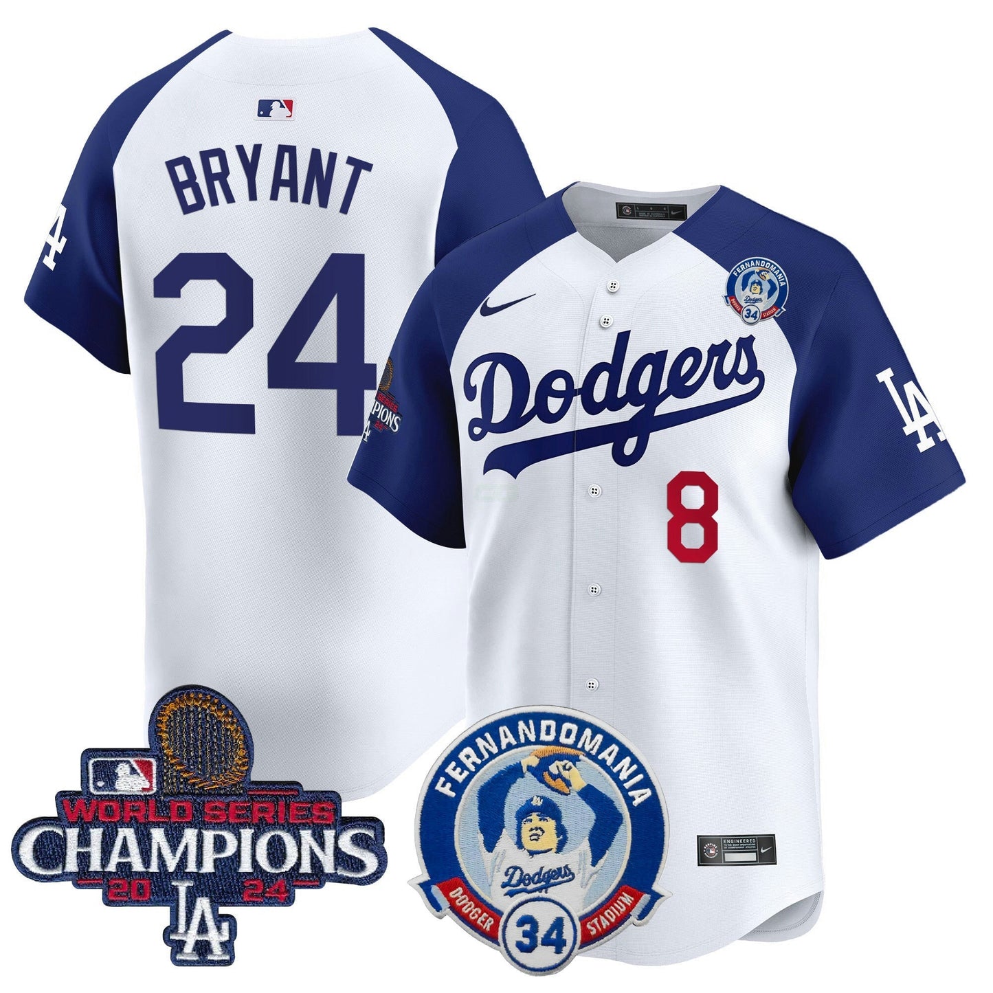 Camisa MLB Men’s Fernando & 2024 World Series Champions Patch Vapor Premier Limited Jersey V2