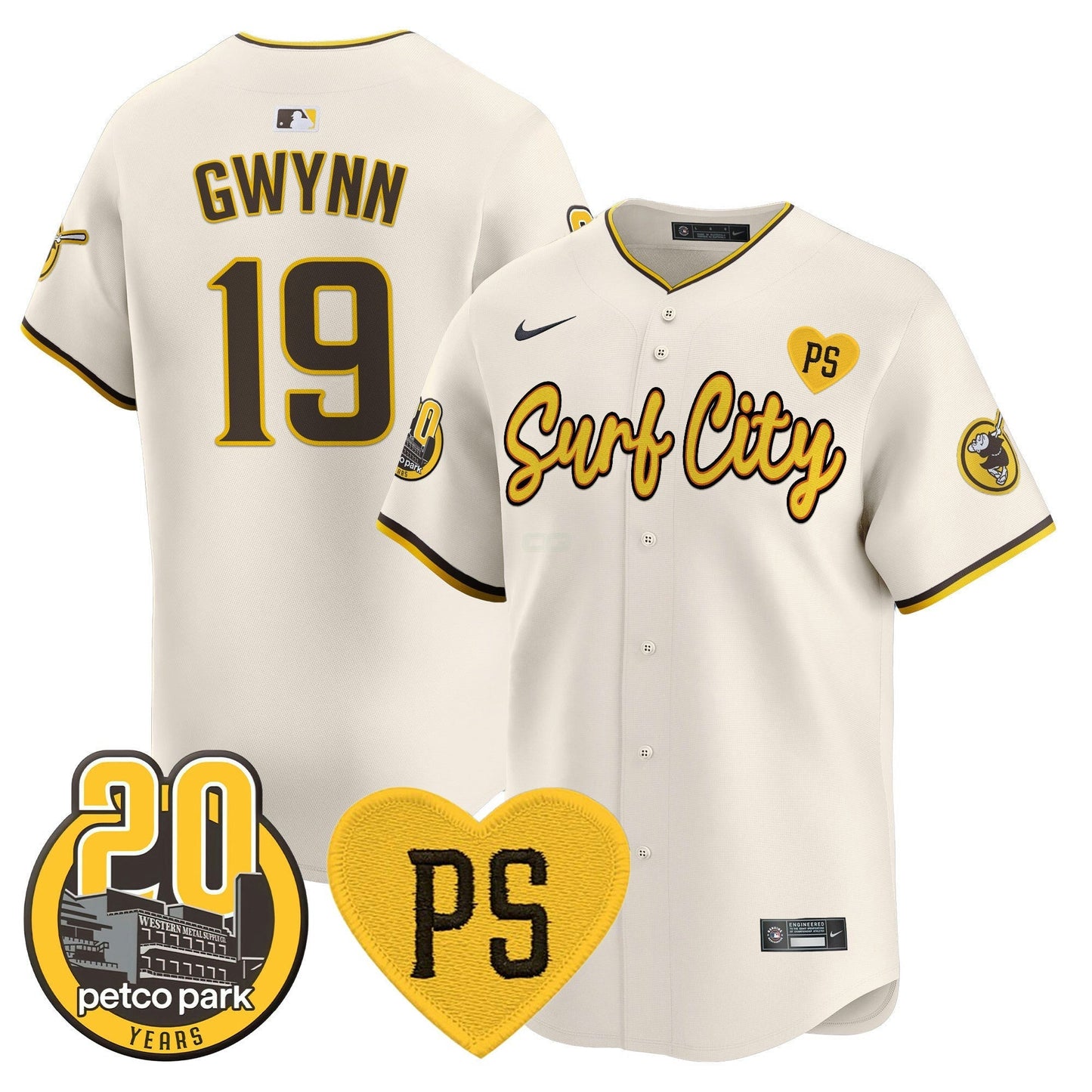 Camisa MLB Men’s “For Peter” & Petco Park 20th Patch Vapor Premier Limited Jersey V3