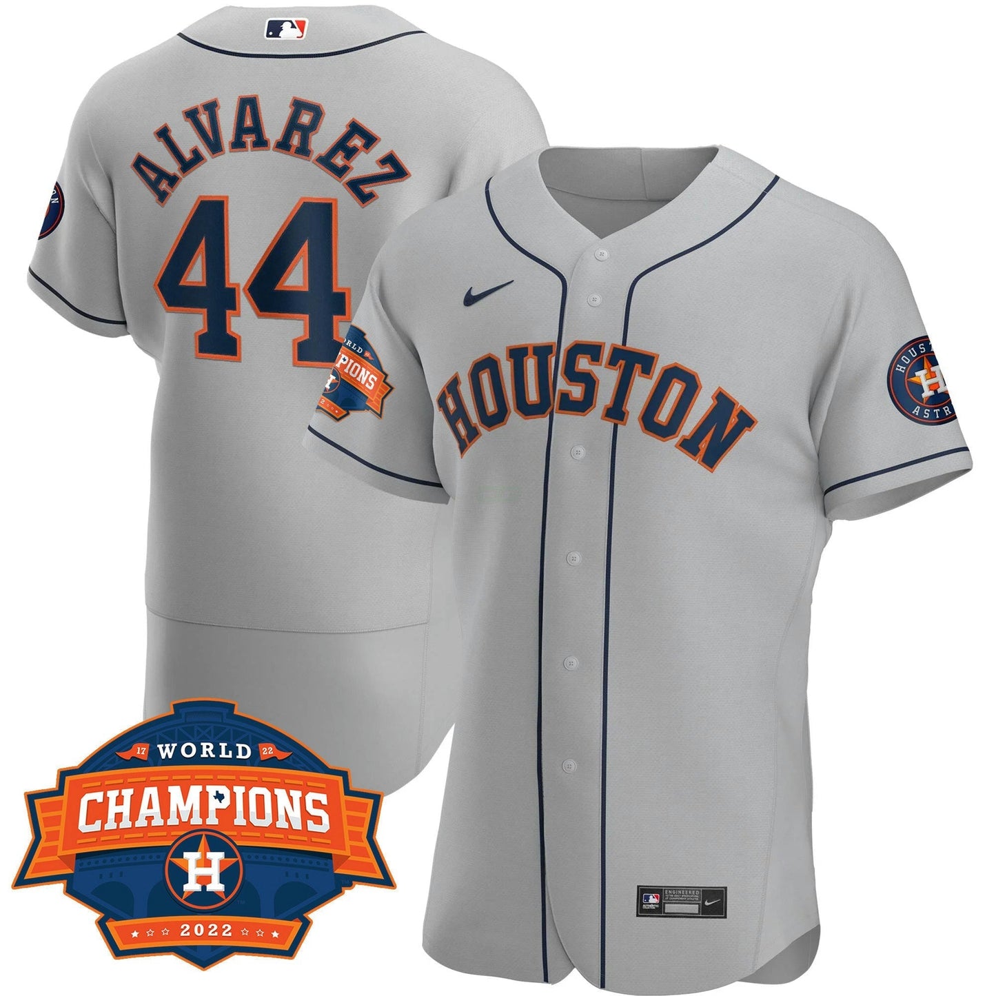 Camisa MLB Men’s Houston 2022 Champions Limited Cinza Road Player Jersey