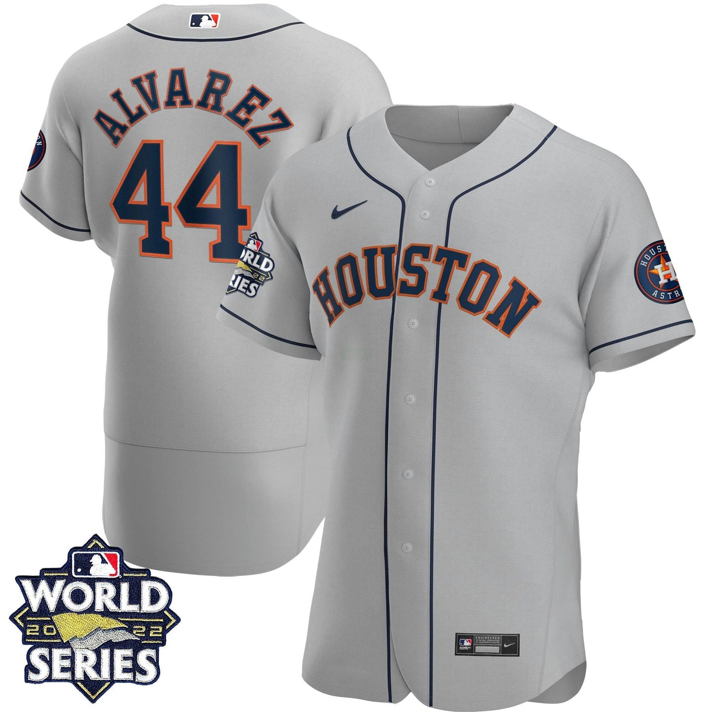 Camisa MLB Men’s Houston 2022 World Series Cinza Road Player Jersey