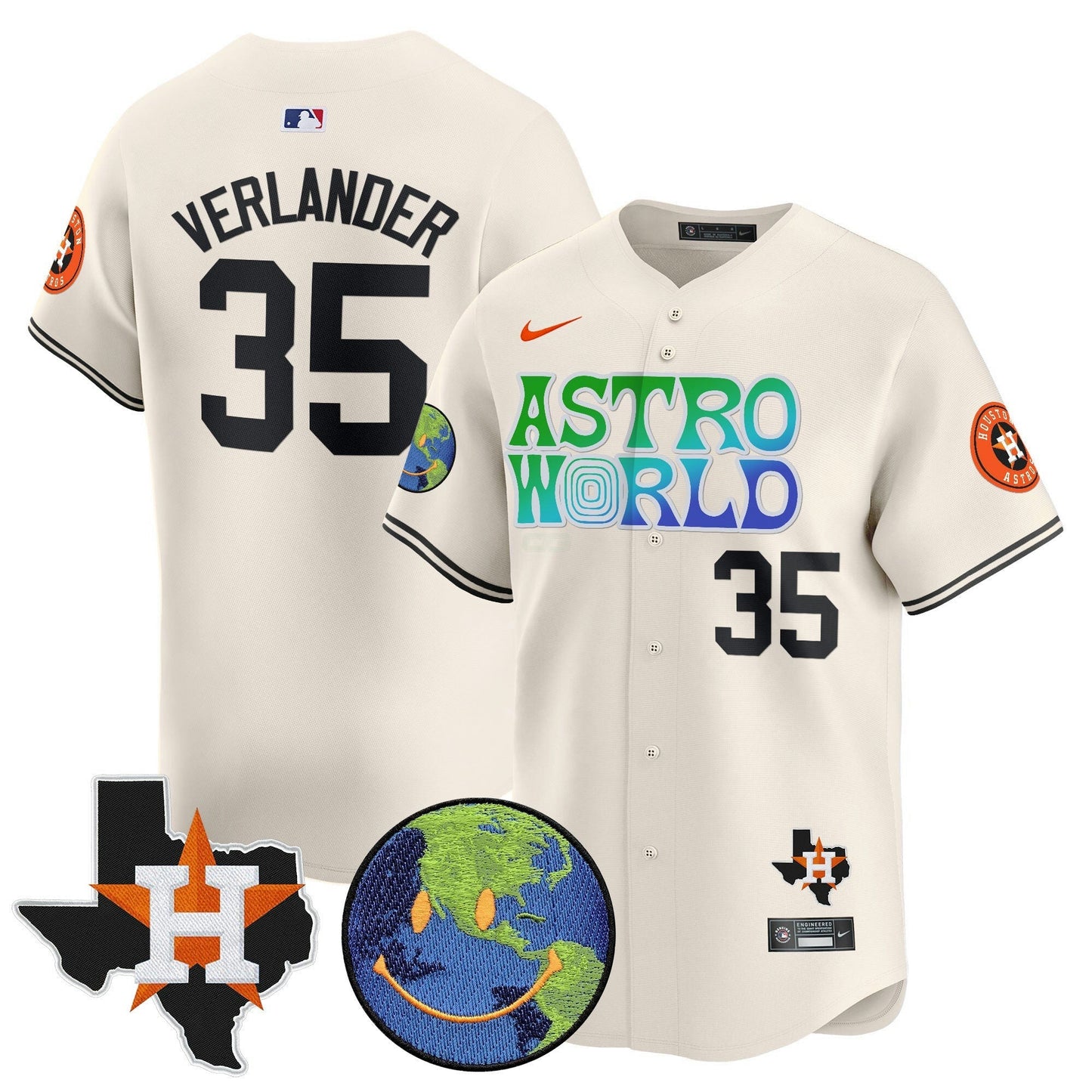 Camisa MLB Men’s Houston Cactus Jack Astro World Vapor Premier Limited Jersey