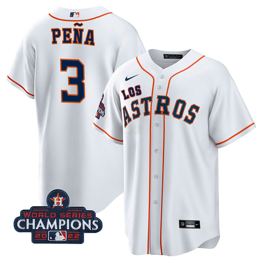 Camisa MLB Houston Astros Men’s Houston “Los ” Hispanic Heritage Champions Patch Jersey - Azul Marinho