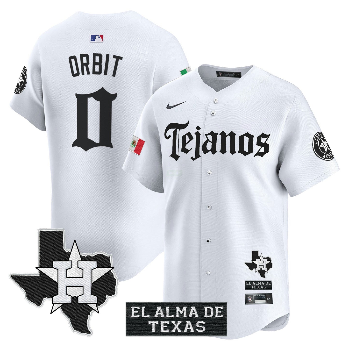 Camisa MLB Men’s Houston Mexico Tejano Barrio Style Vapor Premier Limited Jersey