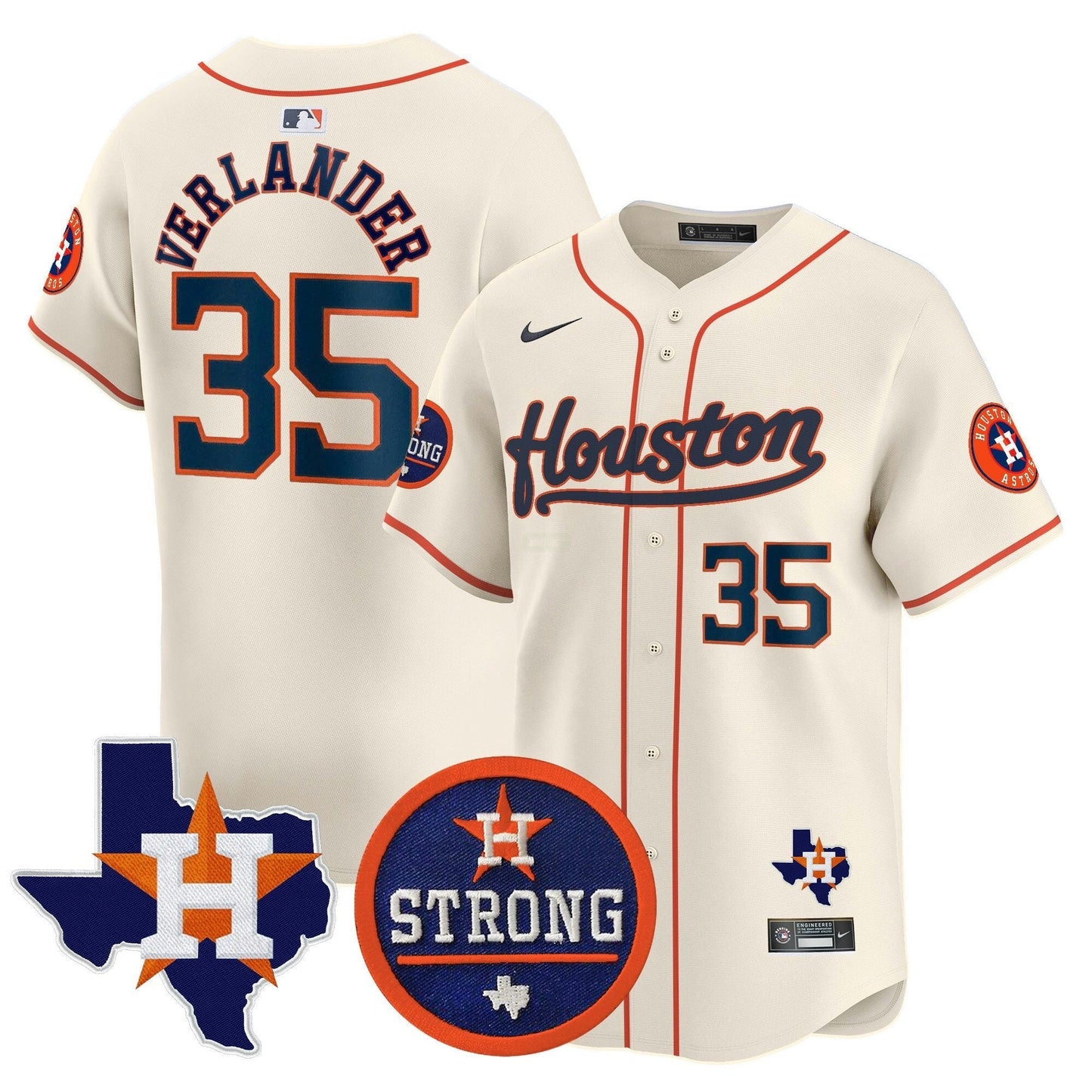 Camisa MLB Men’s “Houston Strong” Patch Vapor Premier Limited Jersey