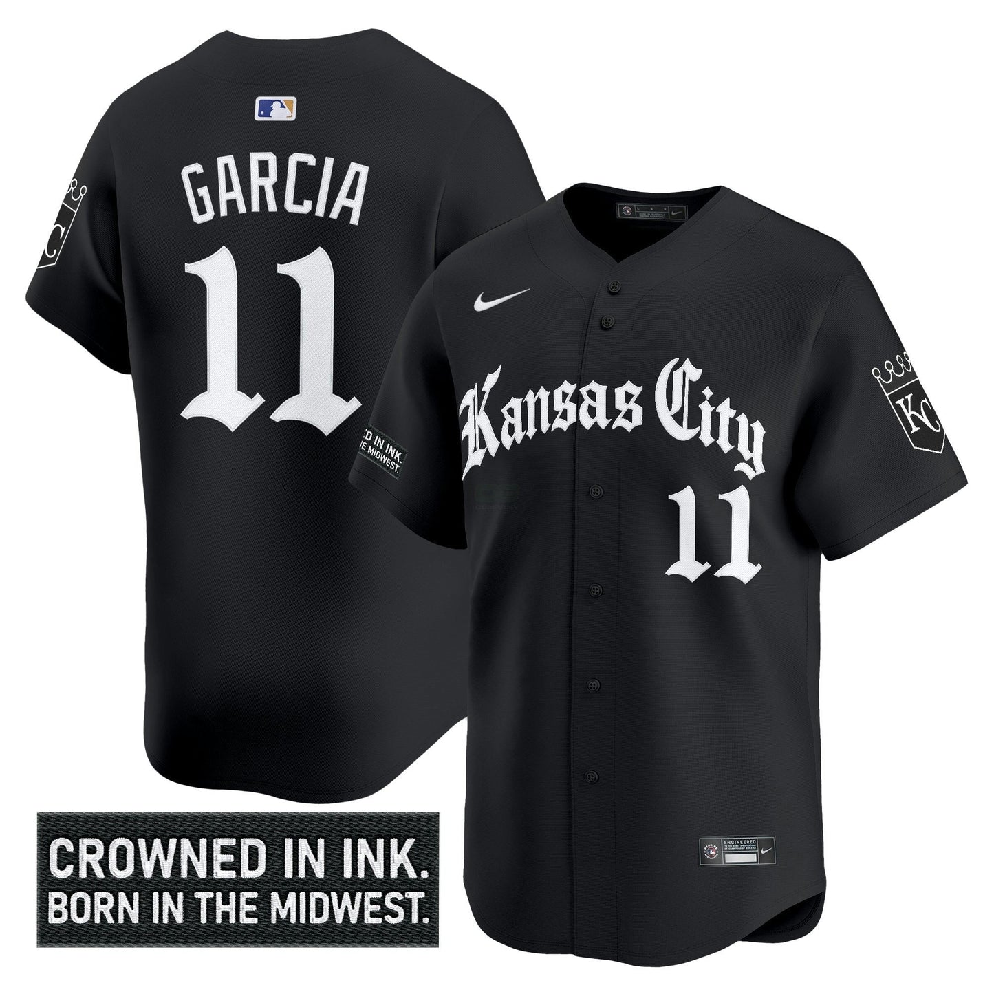 Camisa MLB Men’s Kansas City ‘Gothic Crown Edition’ Vapor Premier Limited Jersey
