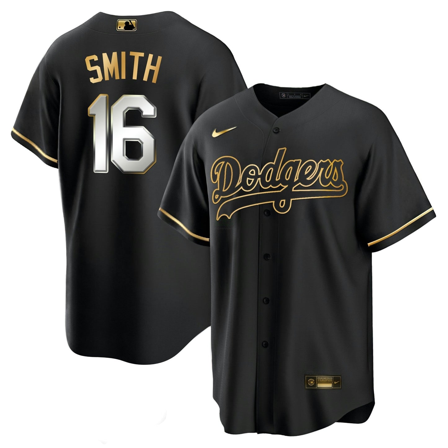Camisa MLB Los Angeles Dodgers Men’s Los Angeles Black Limited & Dourada Jersey