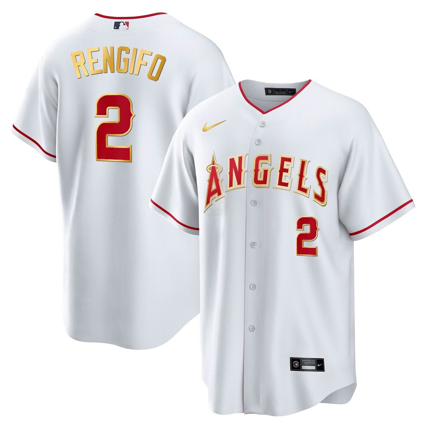 Camisa MLB Los Angeles Angels Men’s Los Angeles Cool Base Dourada Jersey