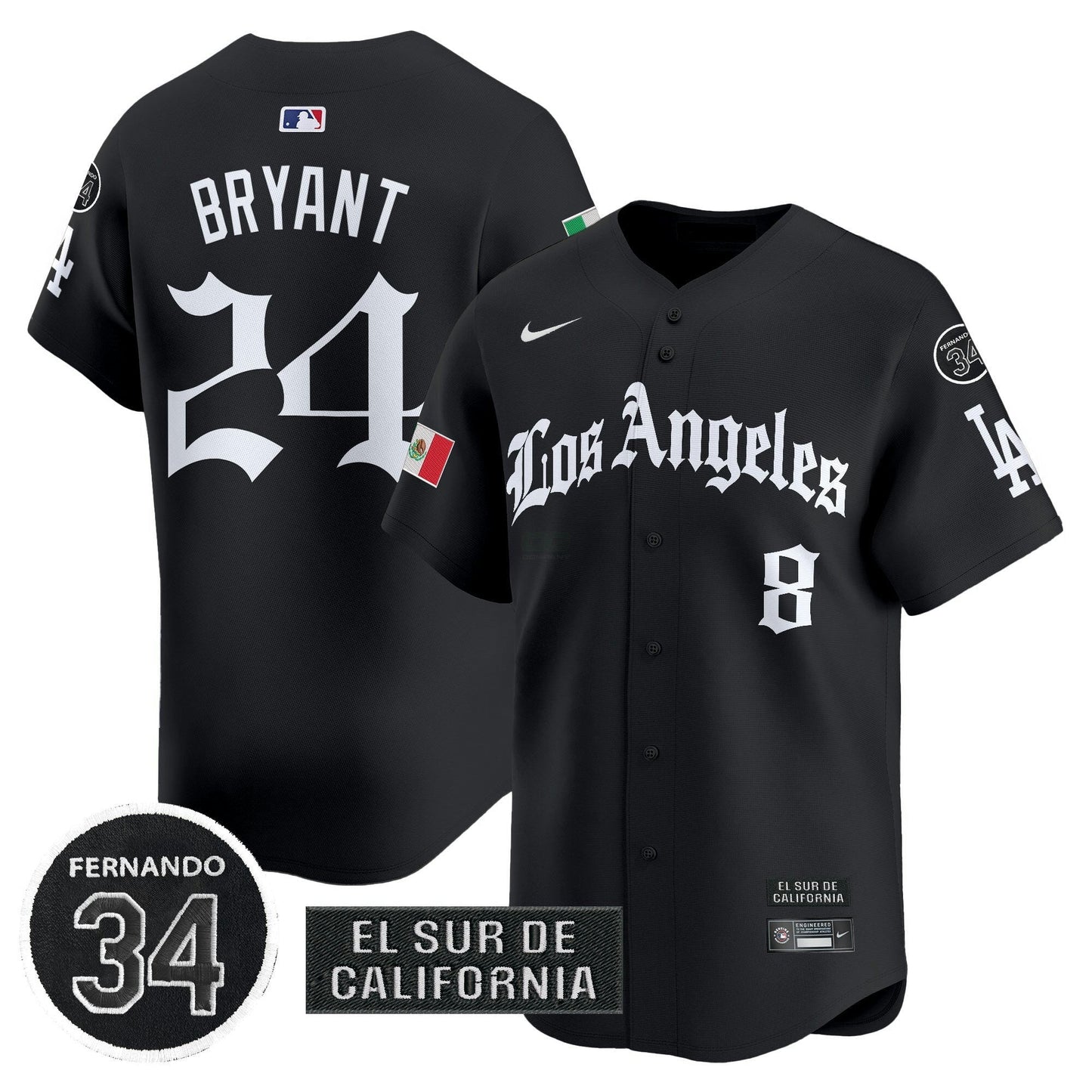 Camisa MLB Men’s Mexico 2025 LA Gothic Style Vapor Premier Limited Jersey