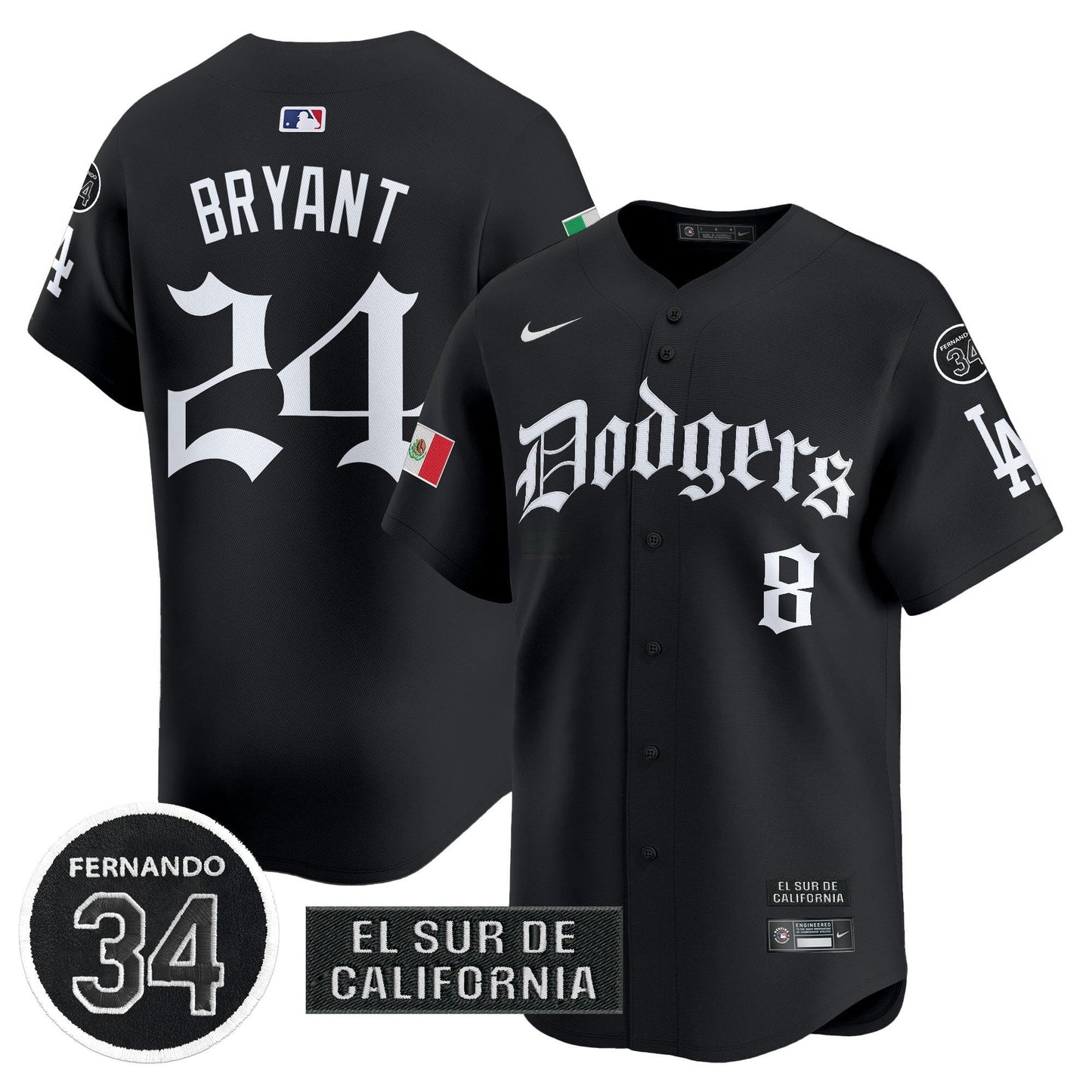 Camisa MLB Men’s Mexico 2025 LA Gothic Style Vapor Premier Limited Jersey V2