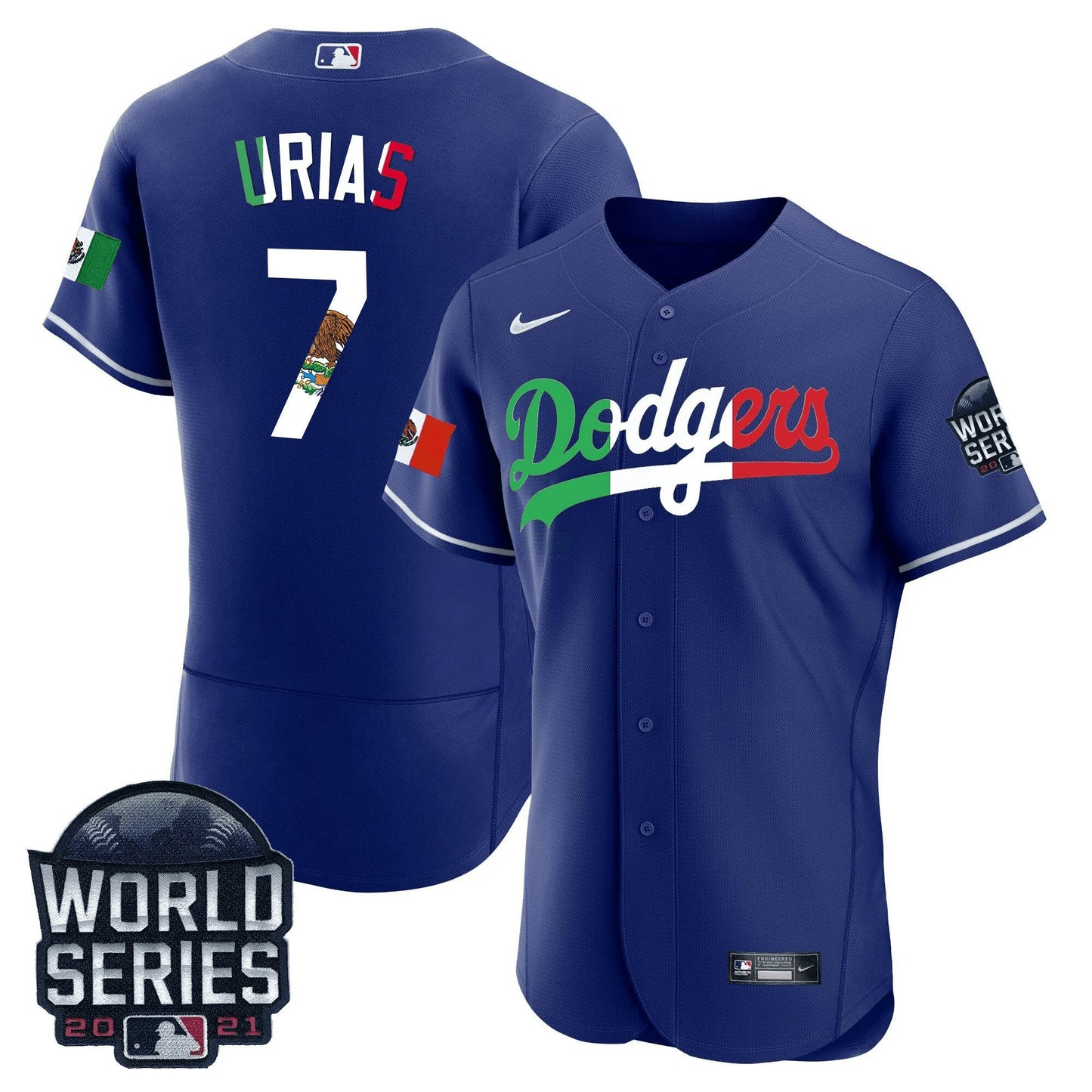 Camisa MLB Men’s Mexico World Series Patch Flex Base Jersey