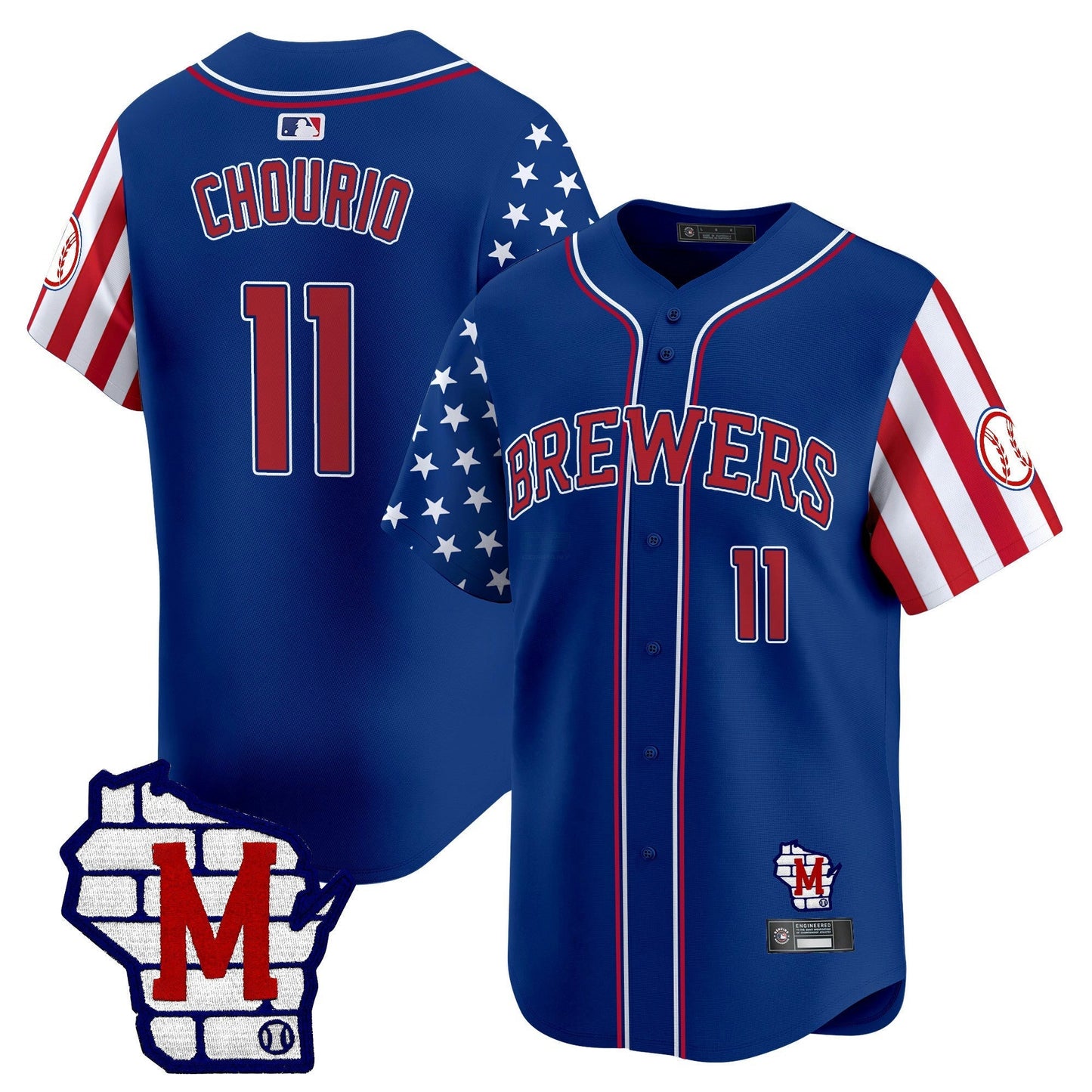 Camisa MLB Men’s Milwaukee 2025 Independence Day Vapor Premier Limited Jersey