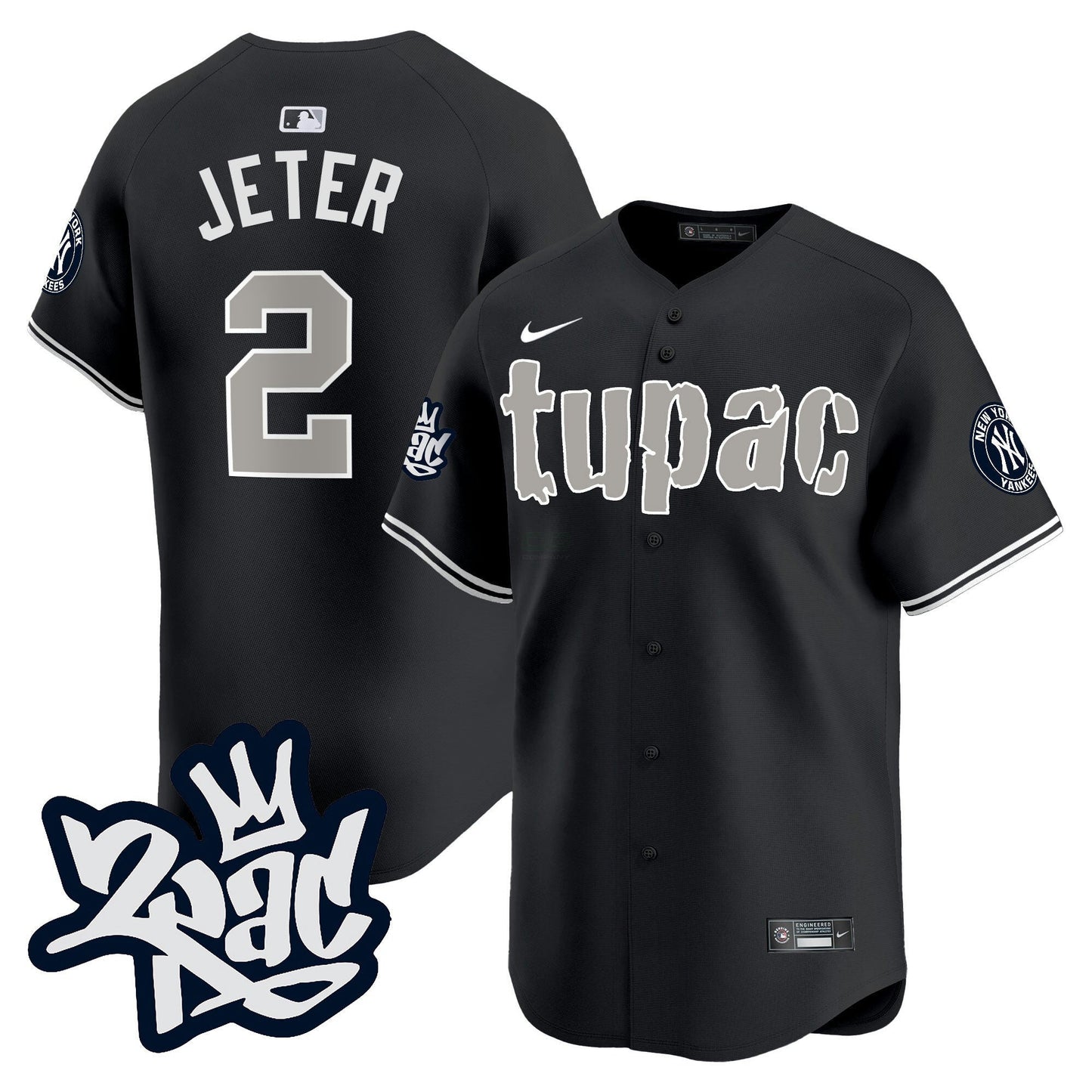 Camisa MLB Men’s New York Tupac Shakur Vapor Premier Limited Jersey