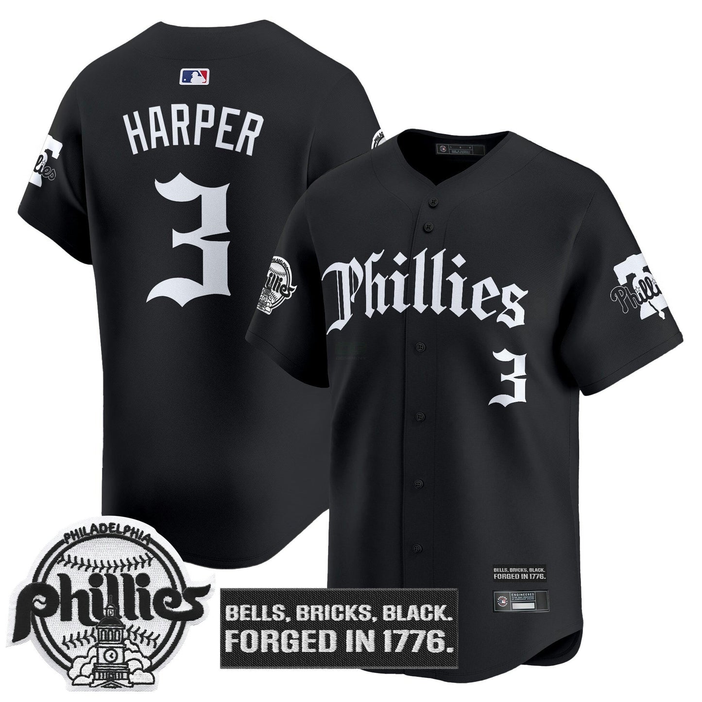Camisa MLB Men’s Philadelphia ‘Gothic Liberty Edition’ Vapor Premier Limited Jersey