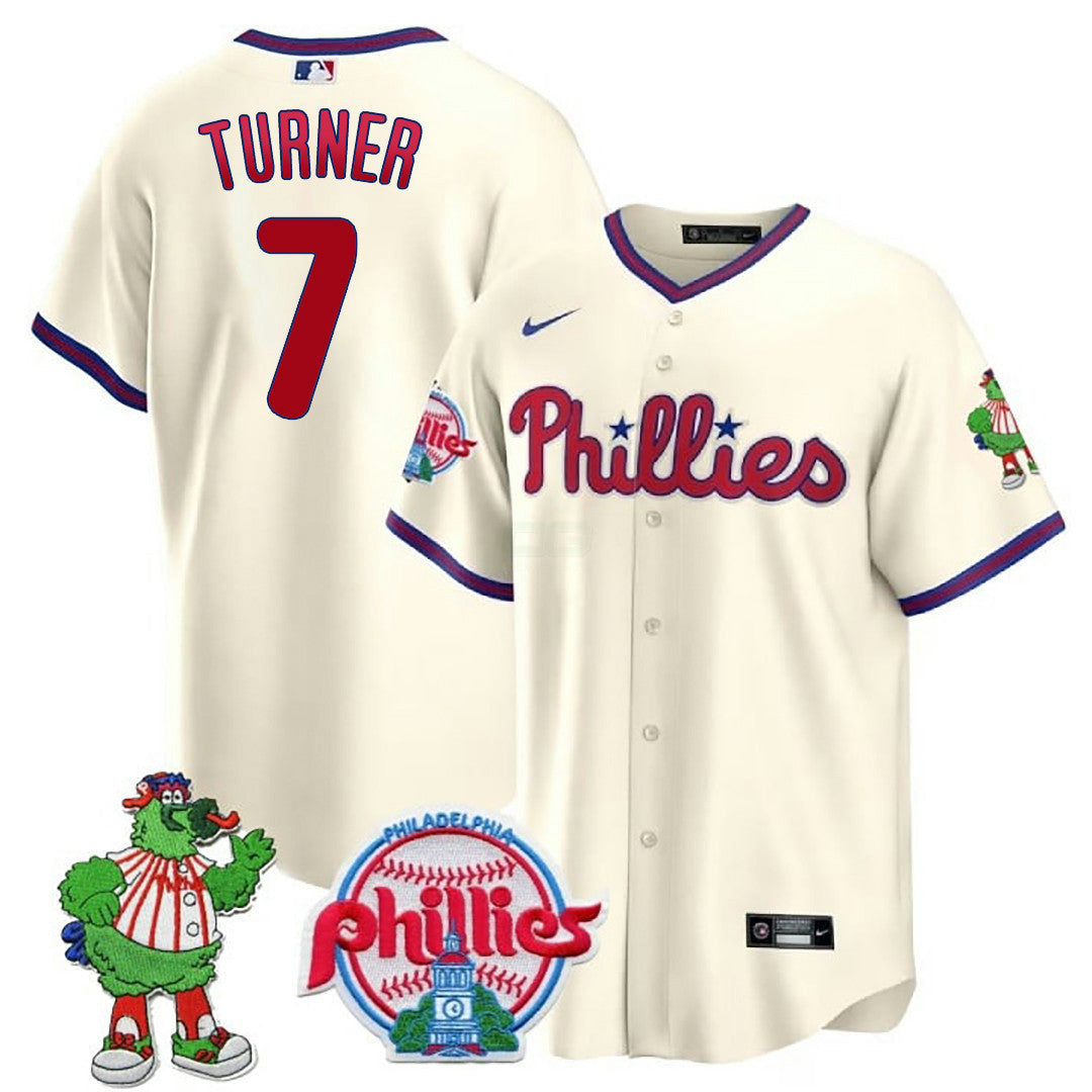 Camisa MLB Men’s Philadelphia Phillie Phanatic Patch Cool Base Jersey