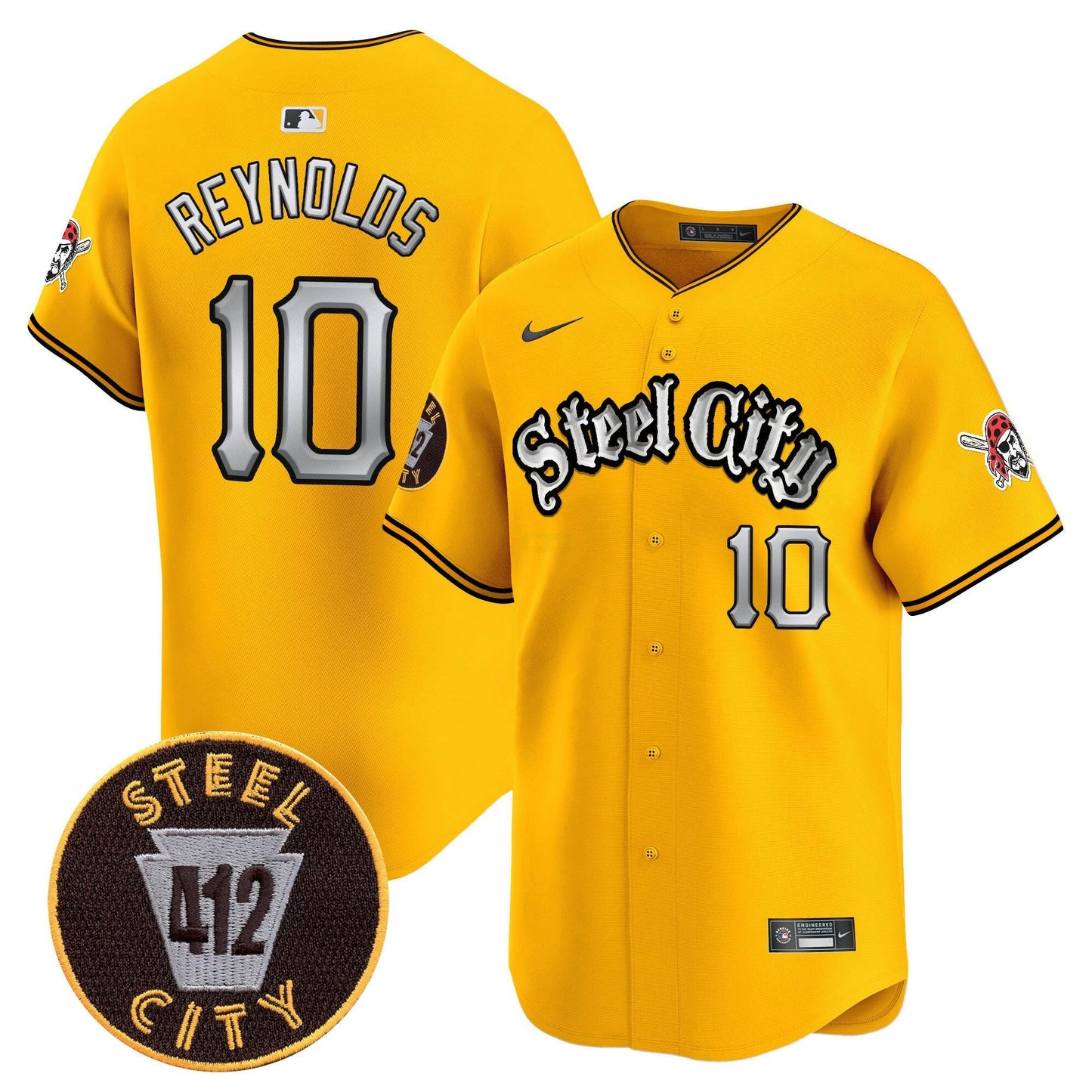 Camisa MLB Men’s Pittsburgh 412 Patch Vapor Premier Limited Jersey V2