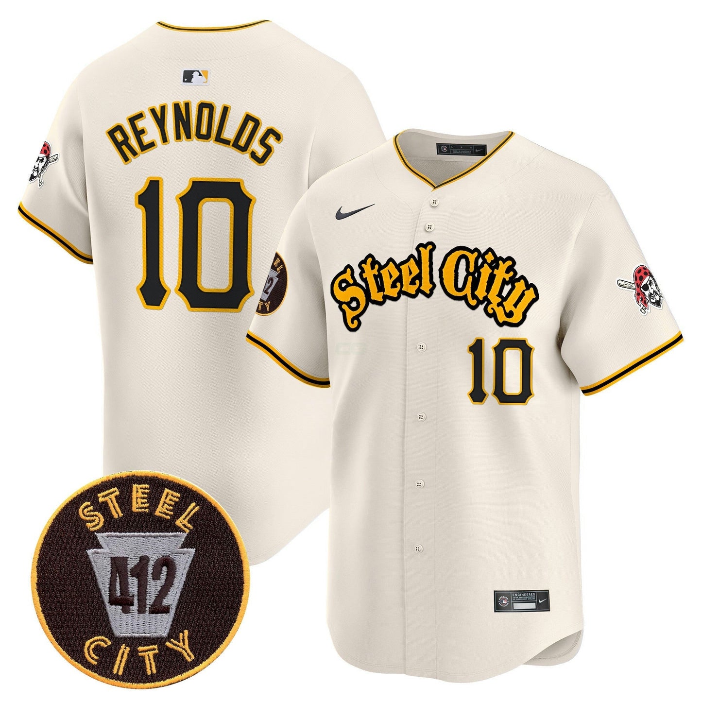 Camisa MLB Men’s Pittsburgh 412 Patch Vapor Premier Limited Jersey V5