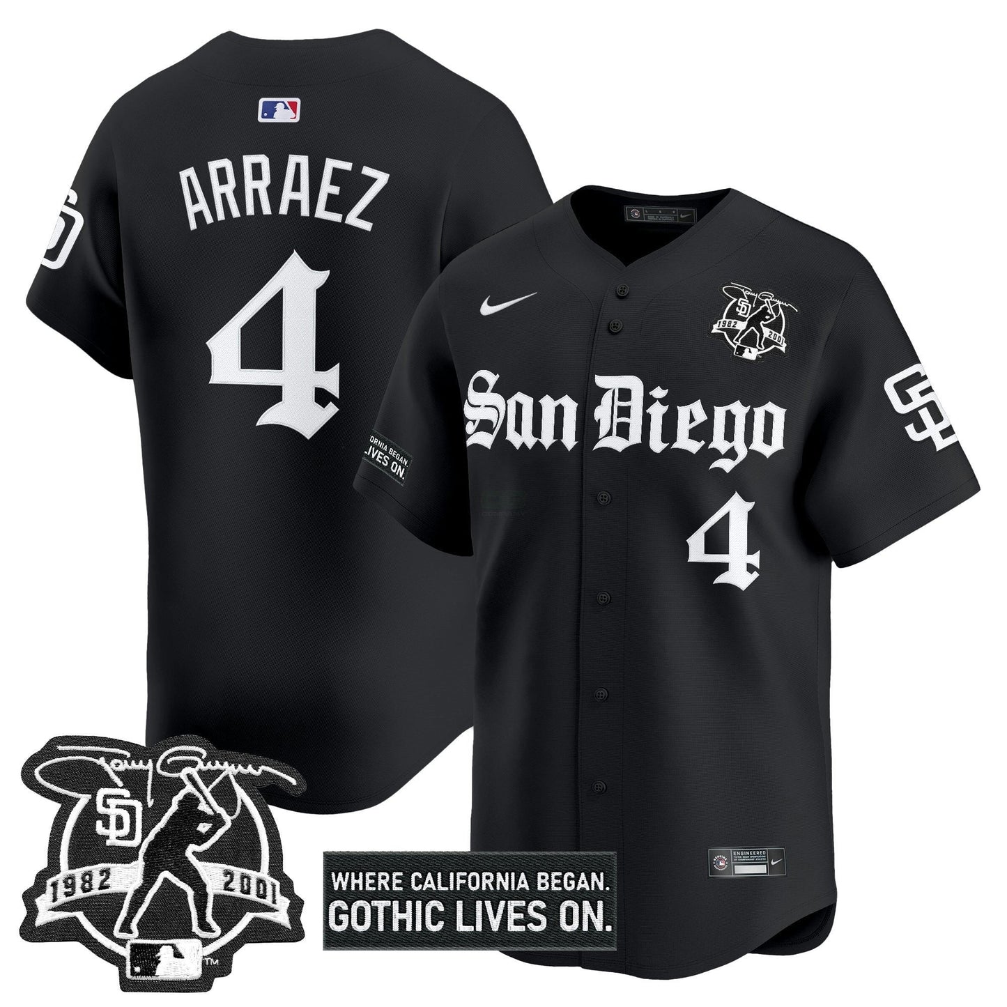 Camisa MLB Men’s San Diego ‘Gothic Edition’ Vapor Premier Limited Jersey