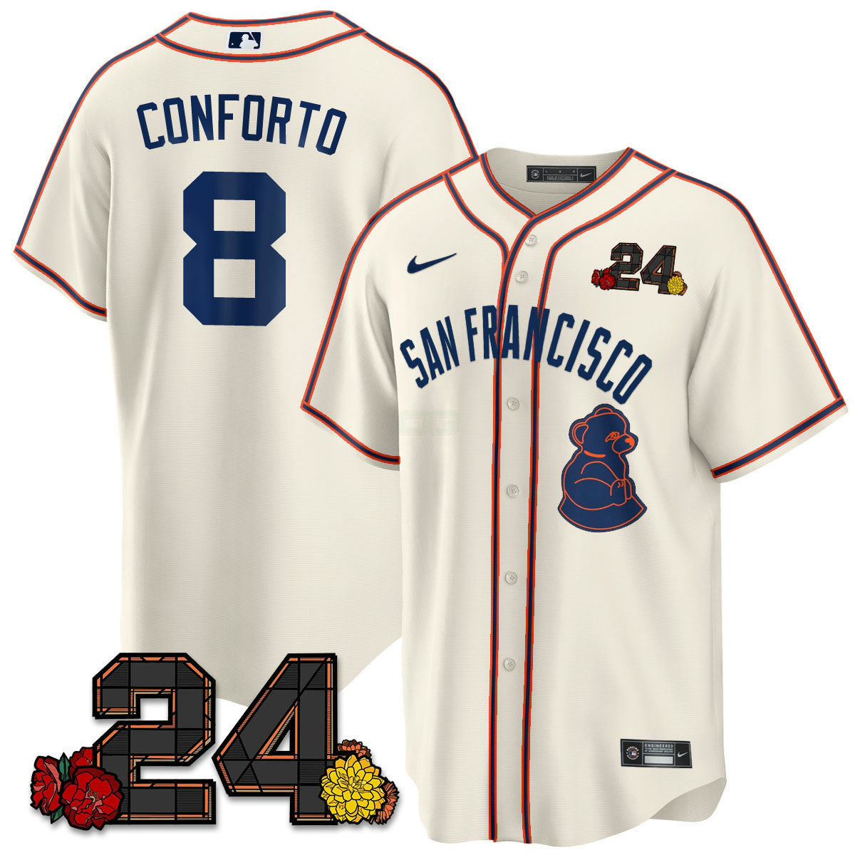 Camisa MLB Men’s San Francisco 2024 Willie Mays Patch Vapor Premier Limited Jersey V2