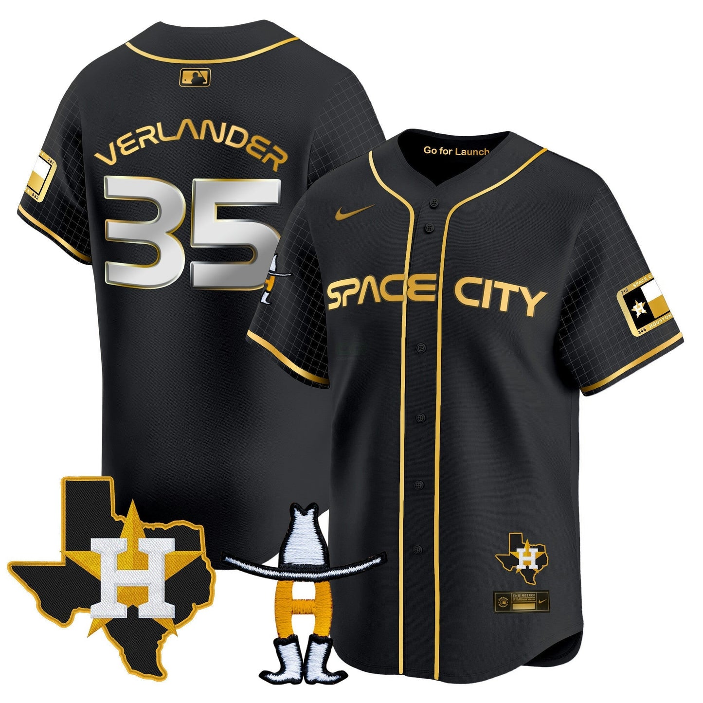 Camisa MLB Men’s Space City Texas Patch Vapor Premier Limited Jersey