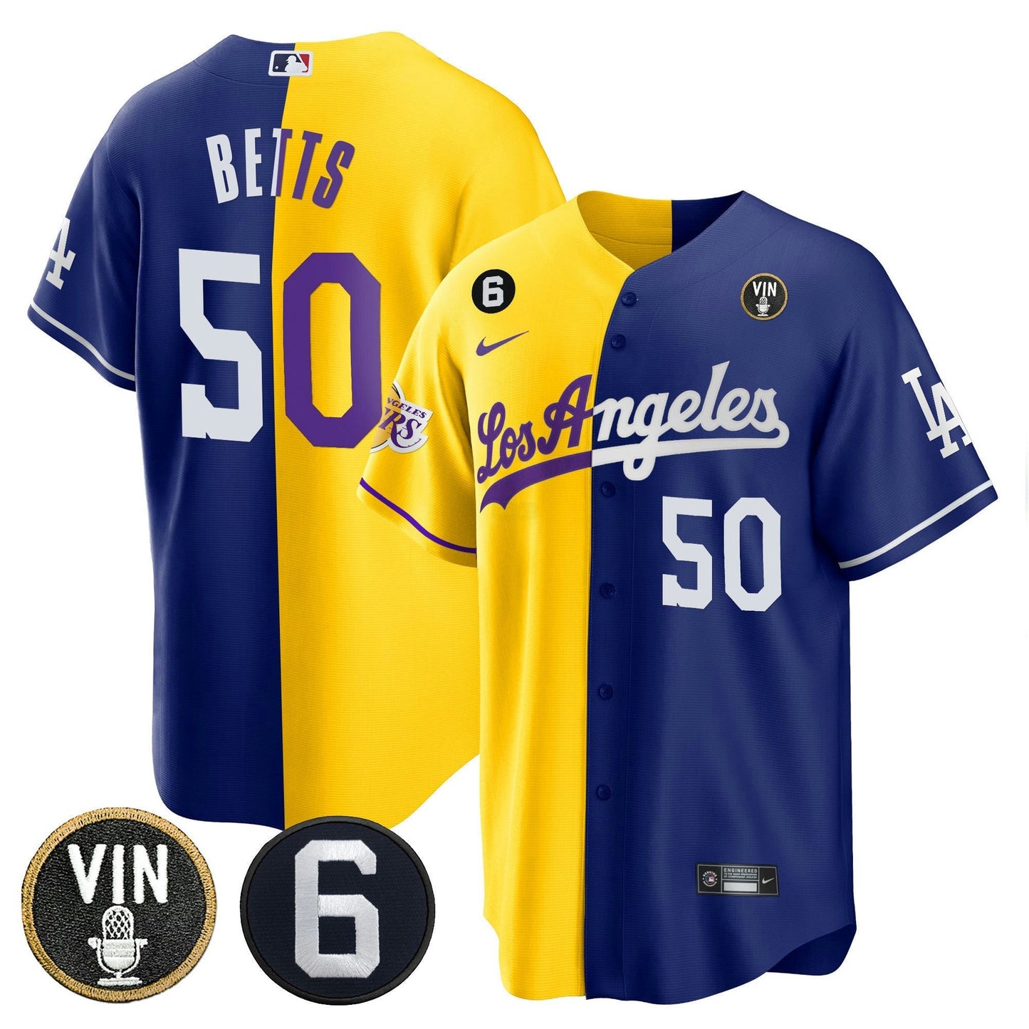 Camisa MLB Men’s Split – Lakers Cool Base Jersey
