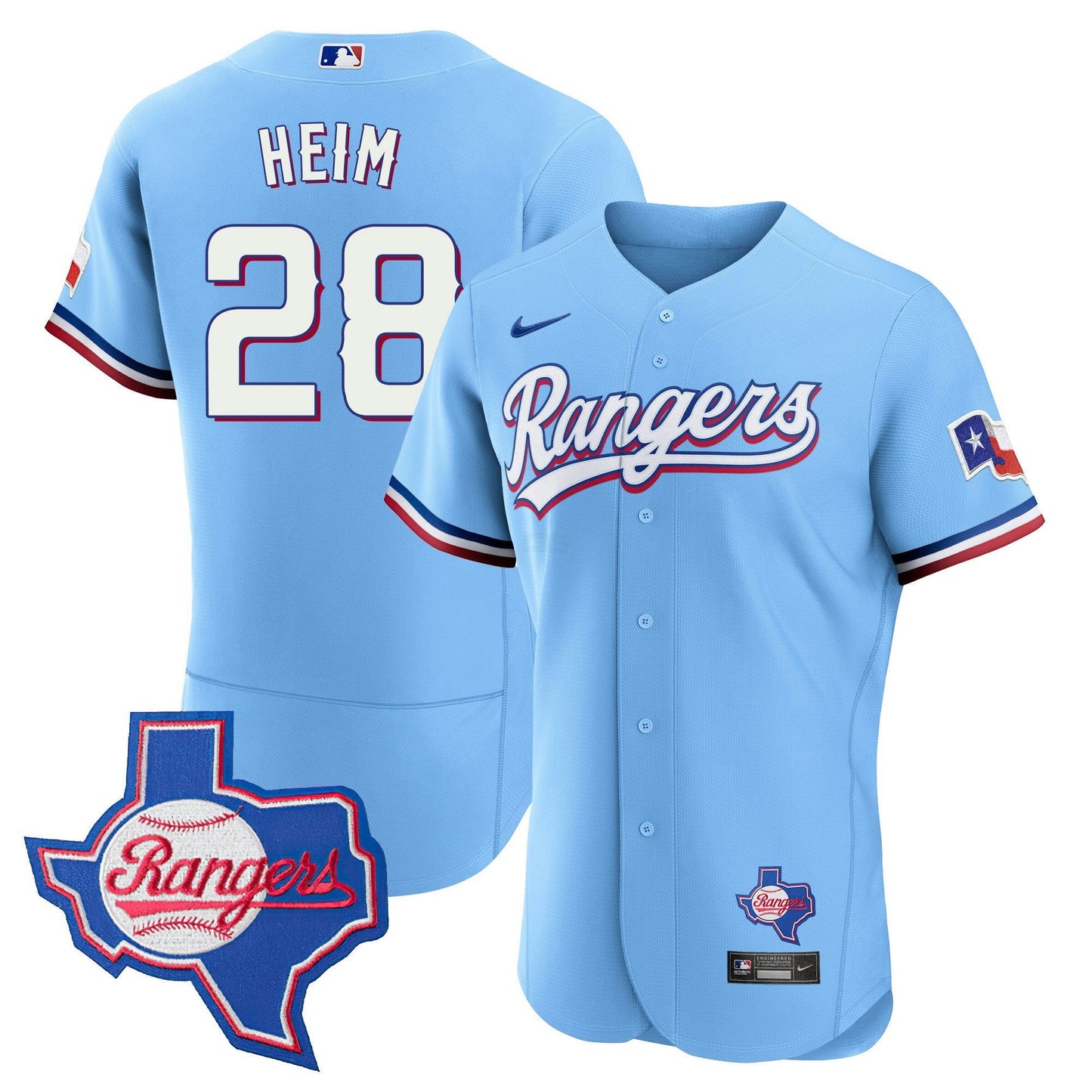 Camisa MLB Men’s Texas 2023 Flex Base Jersey – Texas Patch