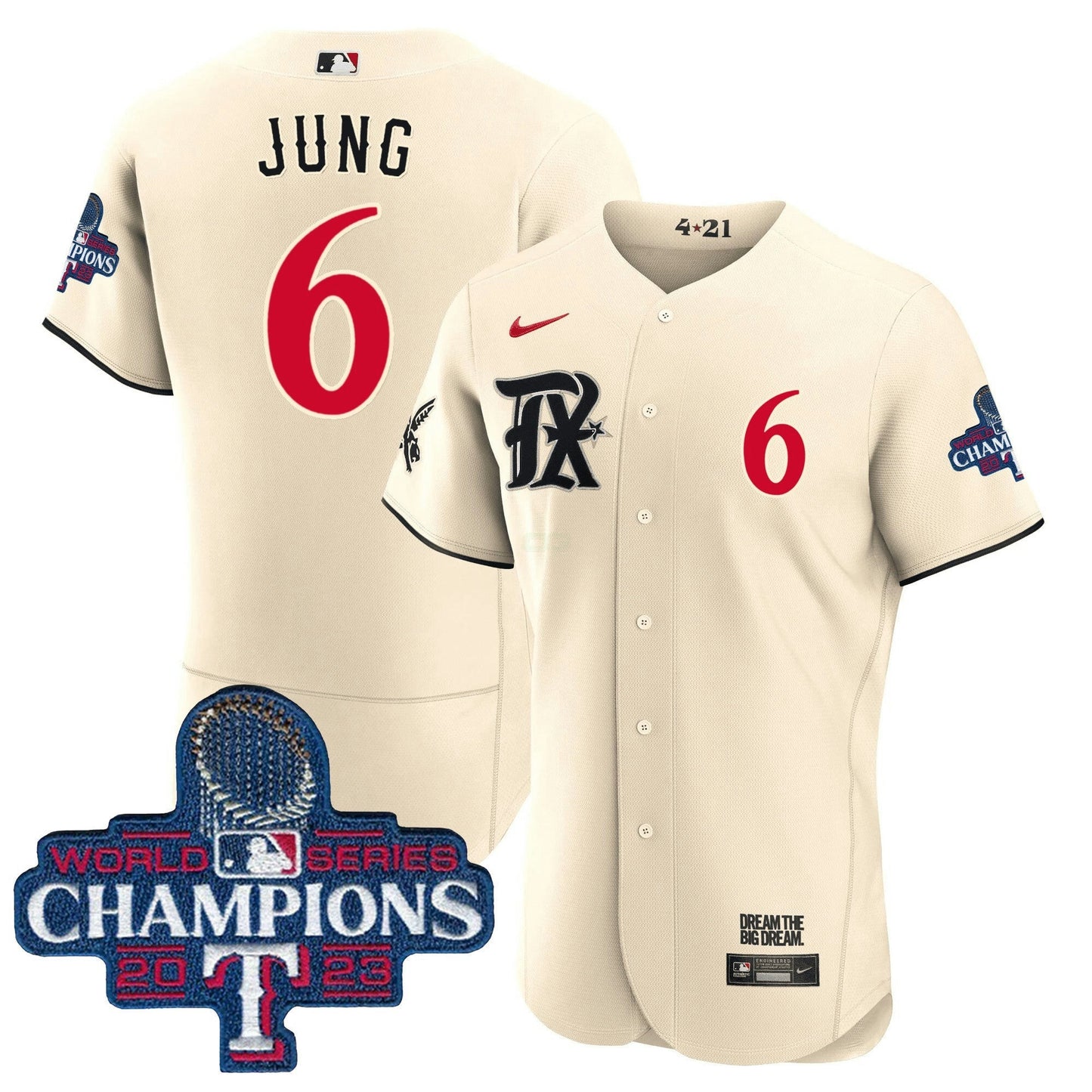 Camisa MLB Men’s Texas 2023 World Series Champions City Connect Flex Base Jersey