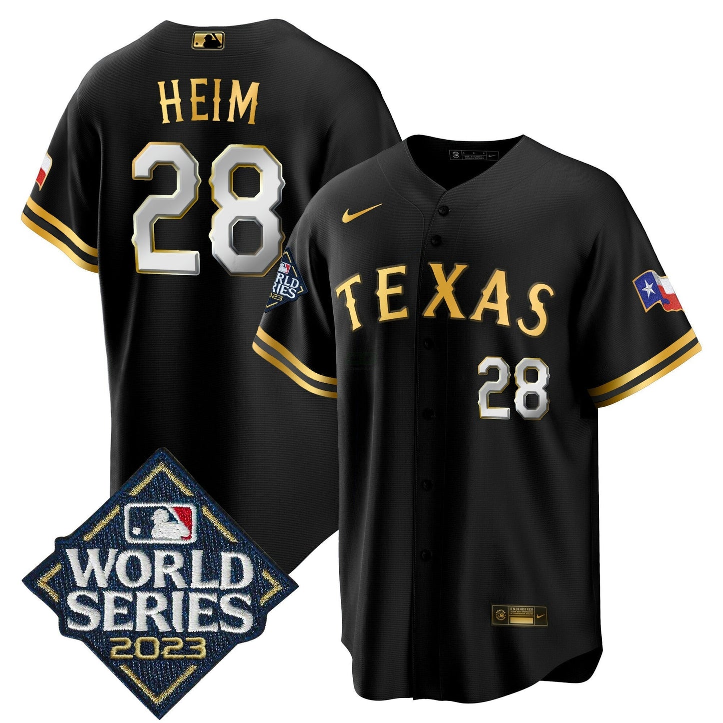 Camisa MLB Men’s Texas 2023 World Series Cool Base Jersey