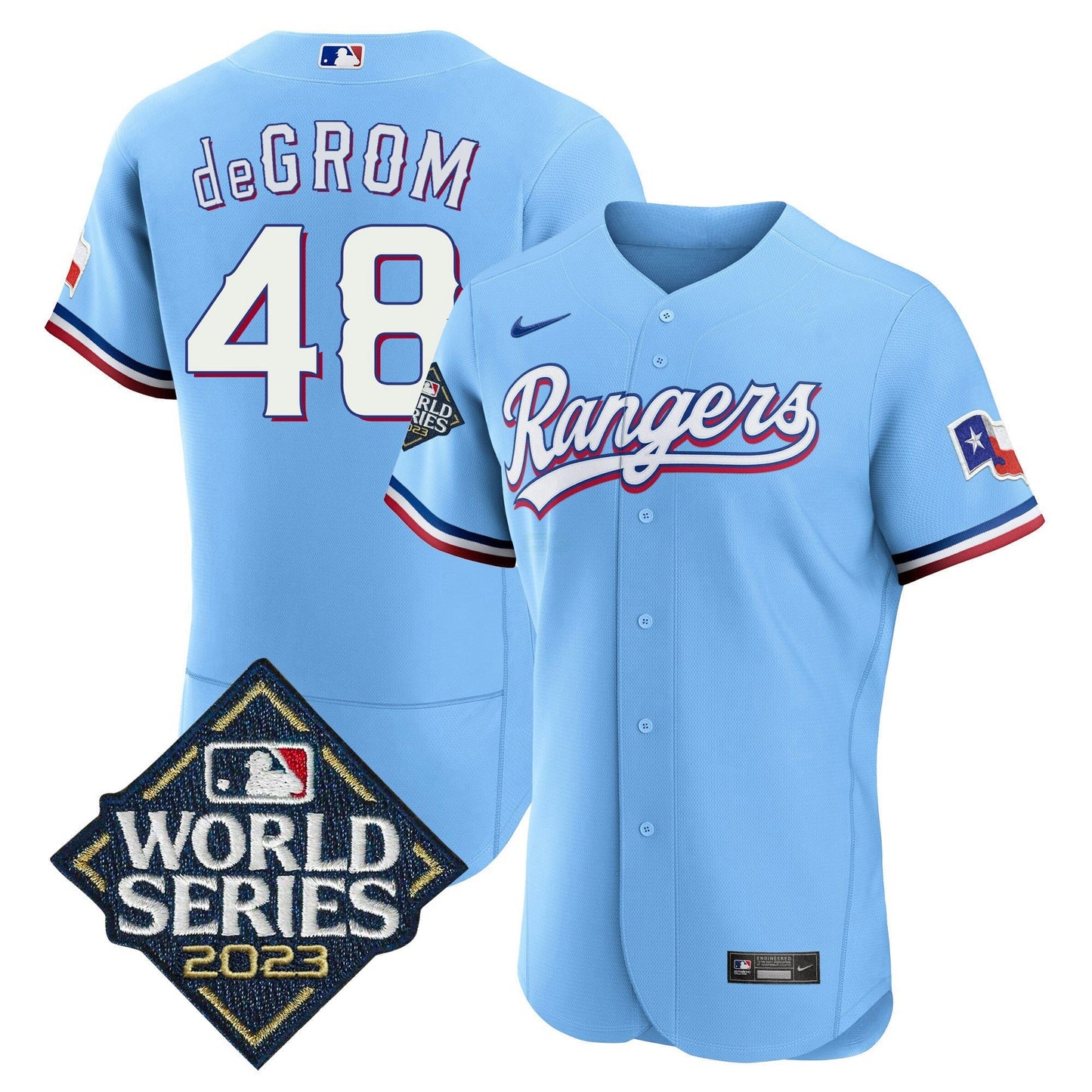 Camisa MLB Men’s Texas 2023 World Series Flex Base Jersey V1