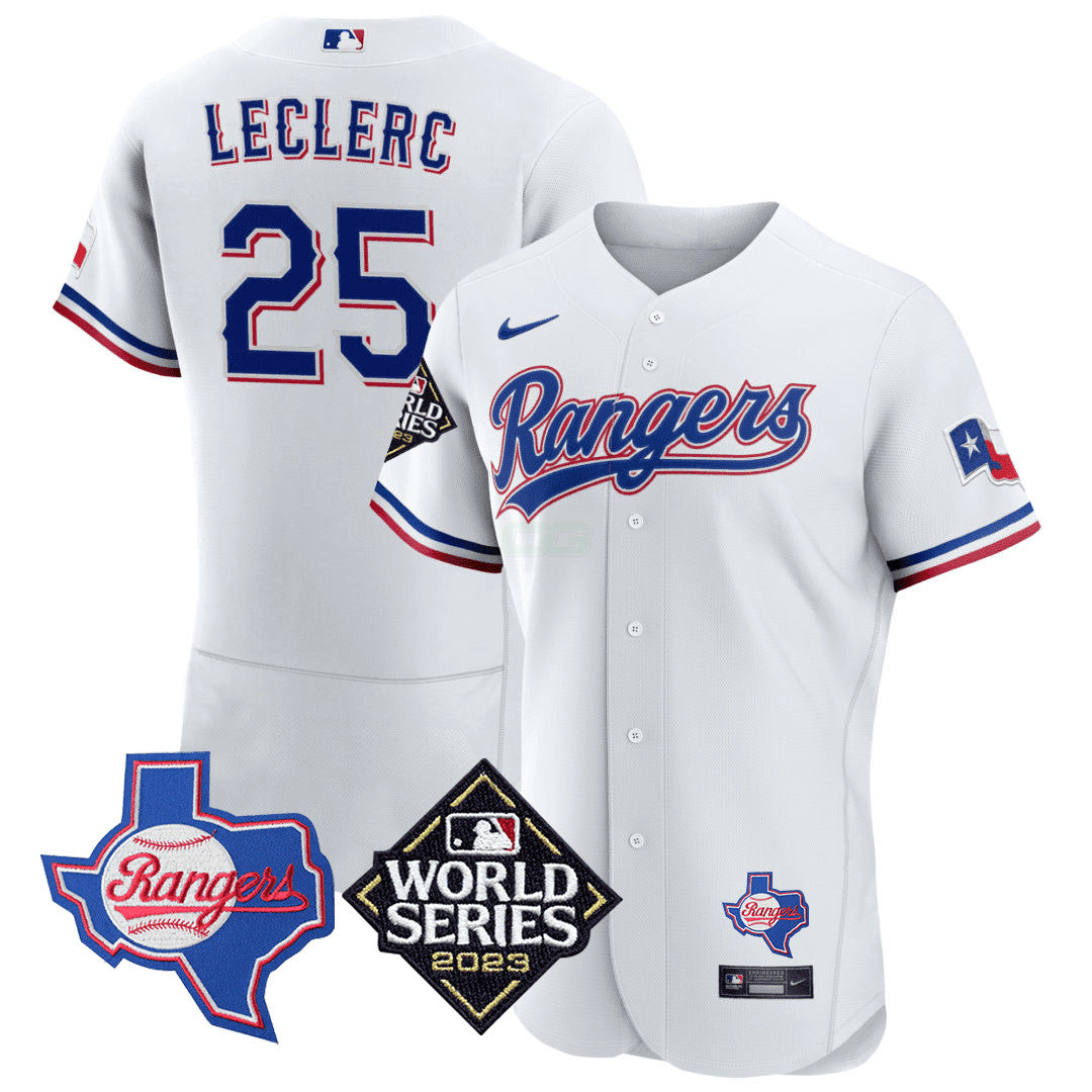 Camisa MLB Men’s Texas Texas State & 2023 World Series Patch Jersey
