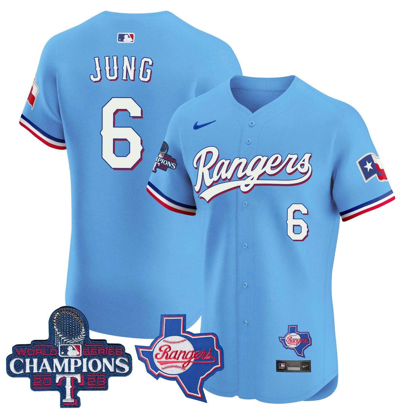 Camisa MLB Men’s Texas World Series Champions Vapor Premier Elite Jersey V2