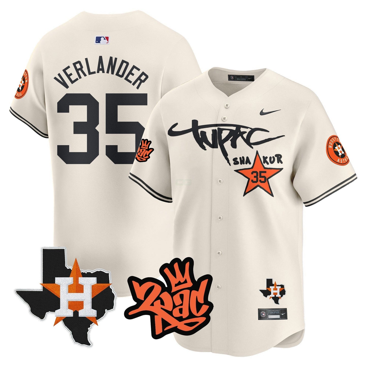 Camisa MLB Men’s Tupac Shakur Vapor Premier Limited Jersey
