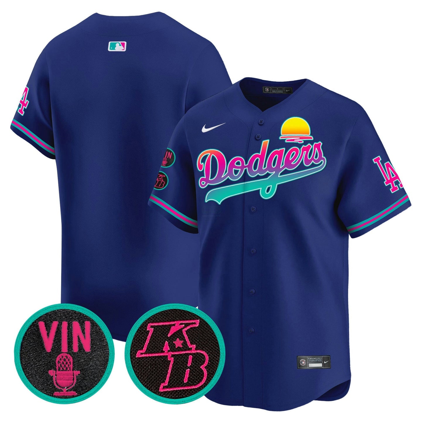 Camisa MLB Men’s Vin & Kobe Patch Dourada Trim Vapor Premier Limited Jersey