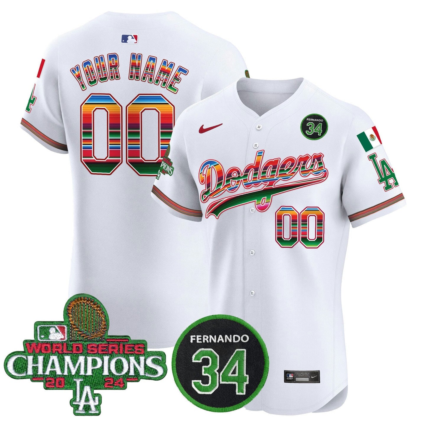 Camisa MLB Mexico 2024 World Series Champions Vapor Premier Elite Jersey V2