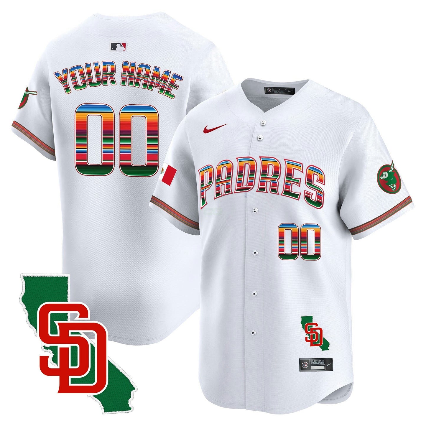 Camisa MLB San Diego Padres Mexico California Patch Vapor Premier Limited Jersey
