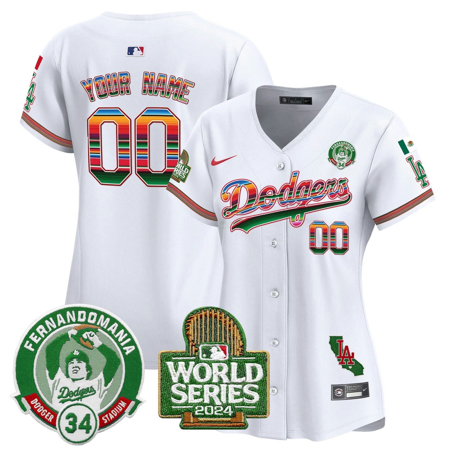 Camisa MLB Mexico Fernando Valenzuela & 2024 World Series Patch Vapor Premier Limited Jersey