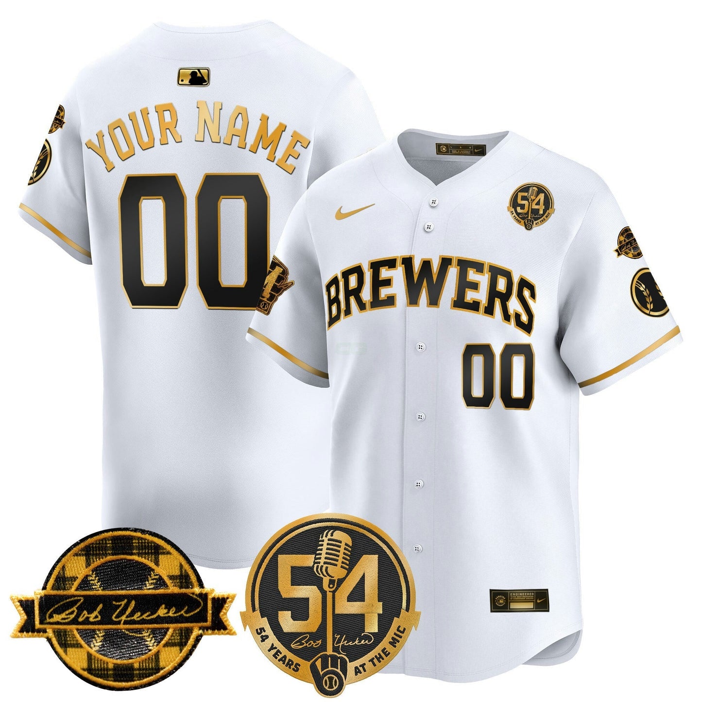 Camisa MLB Milwaukee ‘Bob Uecker – 54 Seasons for ’ Vapor Premier Limited Jersey