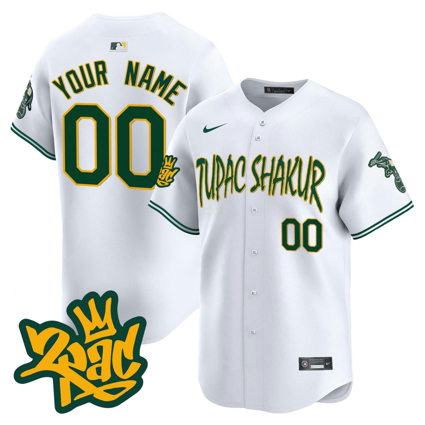 Camisa MLB Oakland Tupac Shakur Vapor Premier Limited Jersey