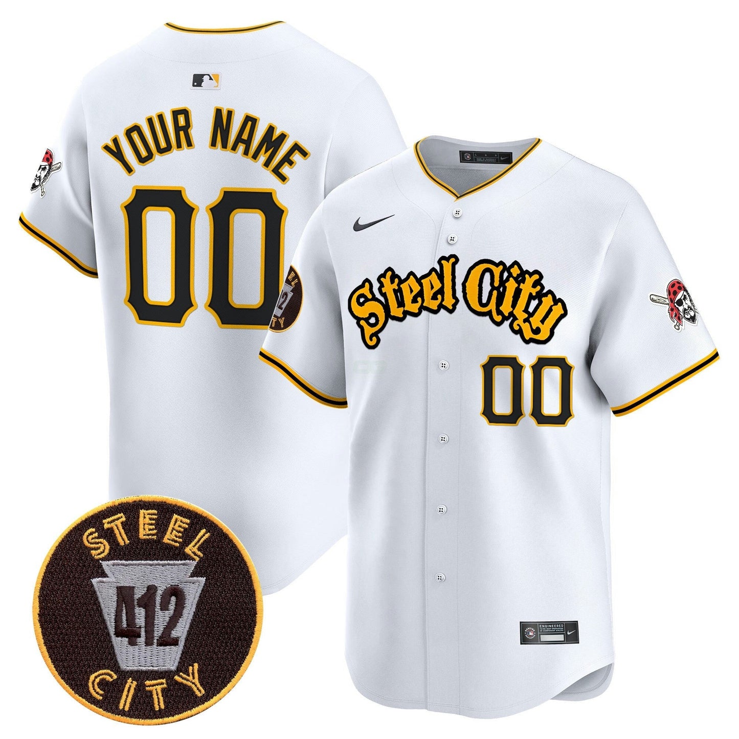 Camisa MLB Pittsburgh 412 Patch Vapor Premier Limited Jersey